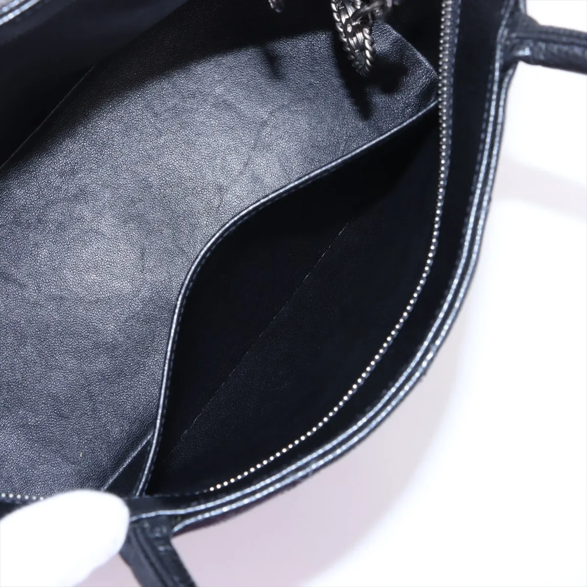 Reissue Caviar Skin Tote Bag, Black with Silver Hardware, 9775086, Series 9 — view 9