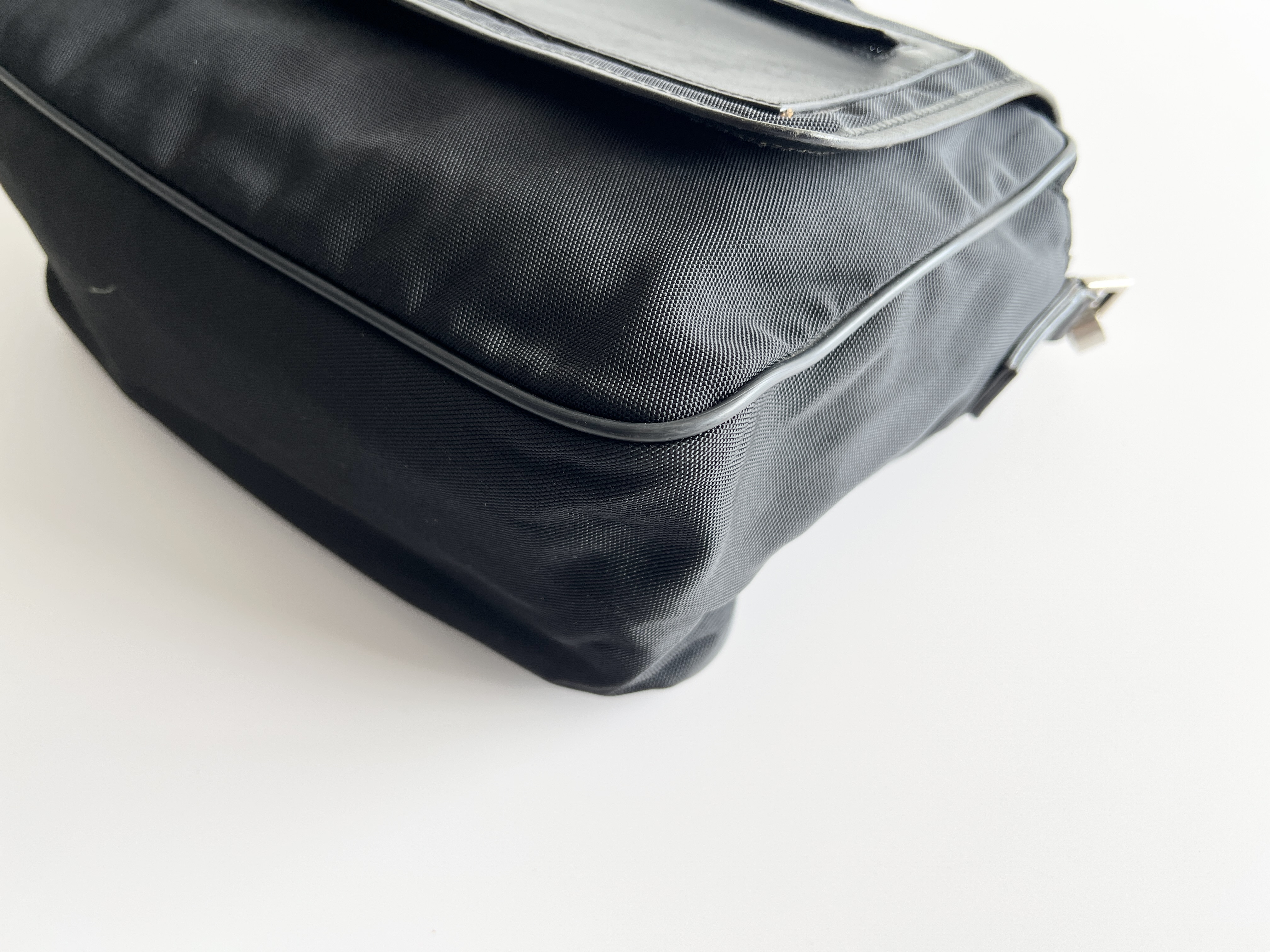 Leather Nylon Flap Shoulder Bag One-Shoulder Bag — view 12