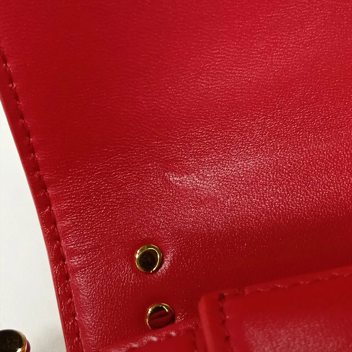 Serpenti Leather 2-Way Handbag, Red, with Mirror — view 15