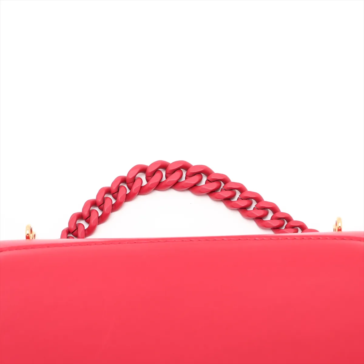 Serpenti Leather 2-Way Handbag, Red, with Mirror — view 6
