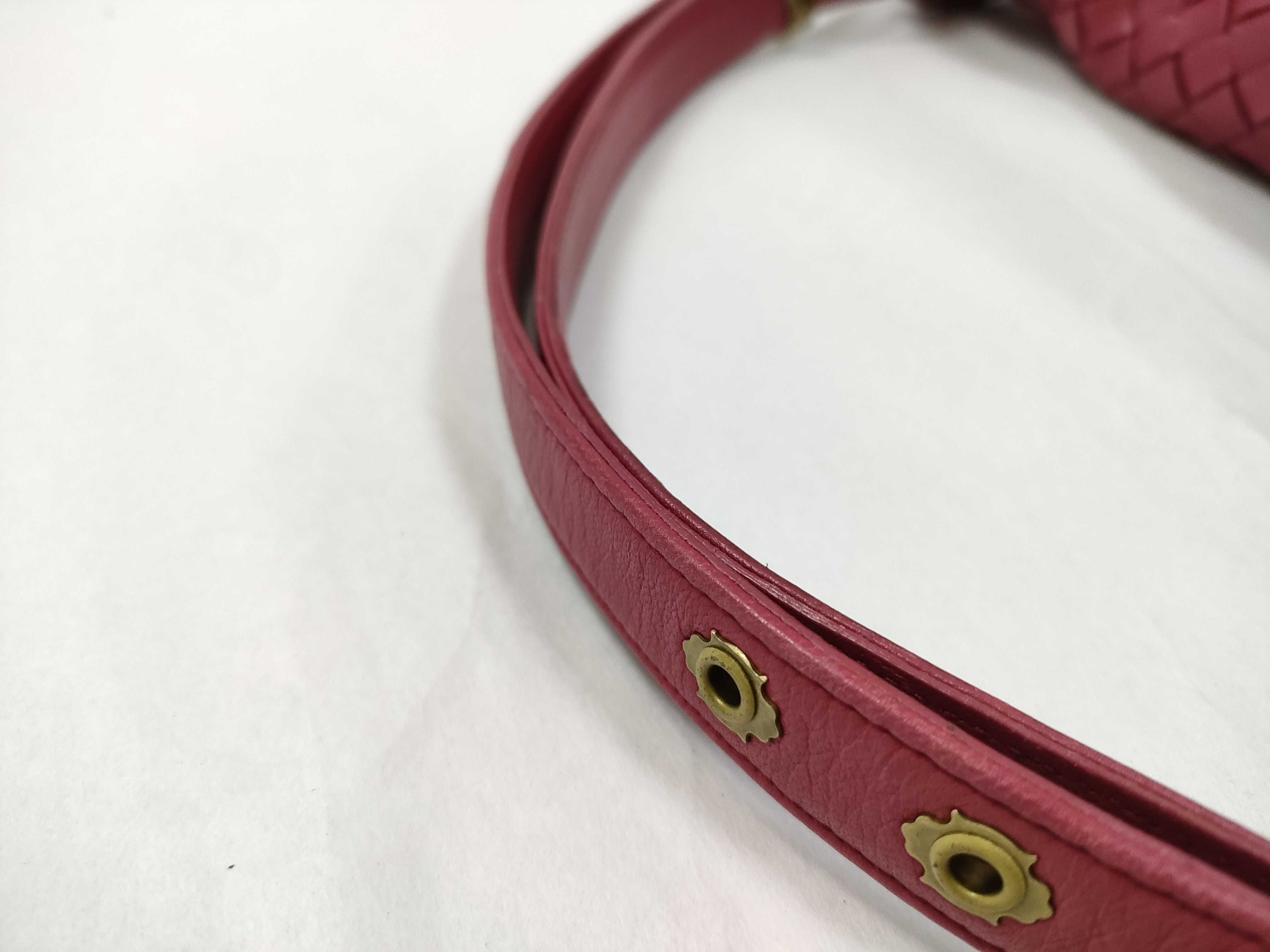 Intrecciato Leather Shoulder Bag, Red — view 4