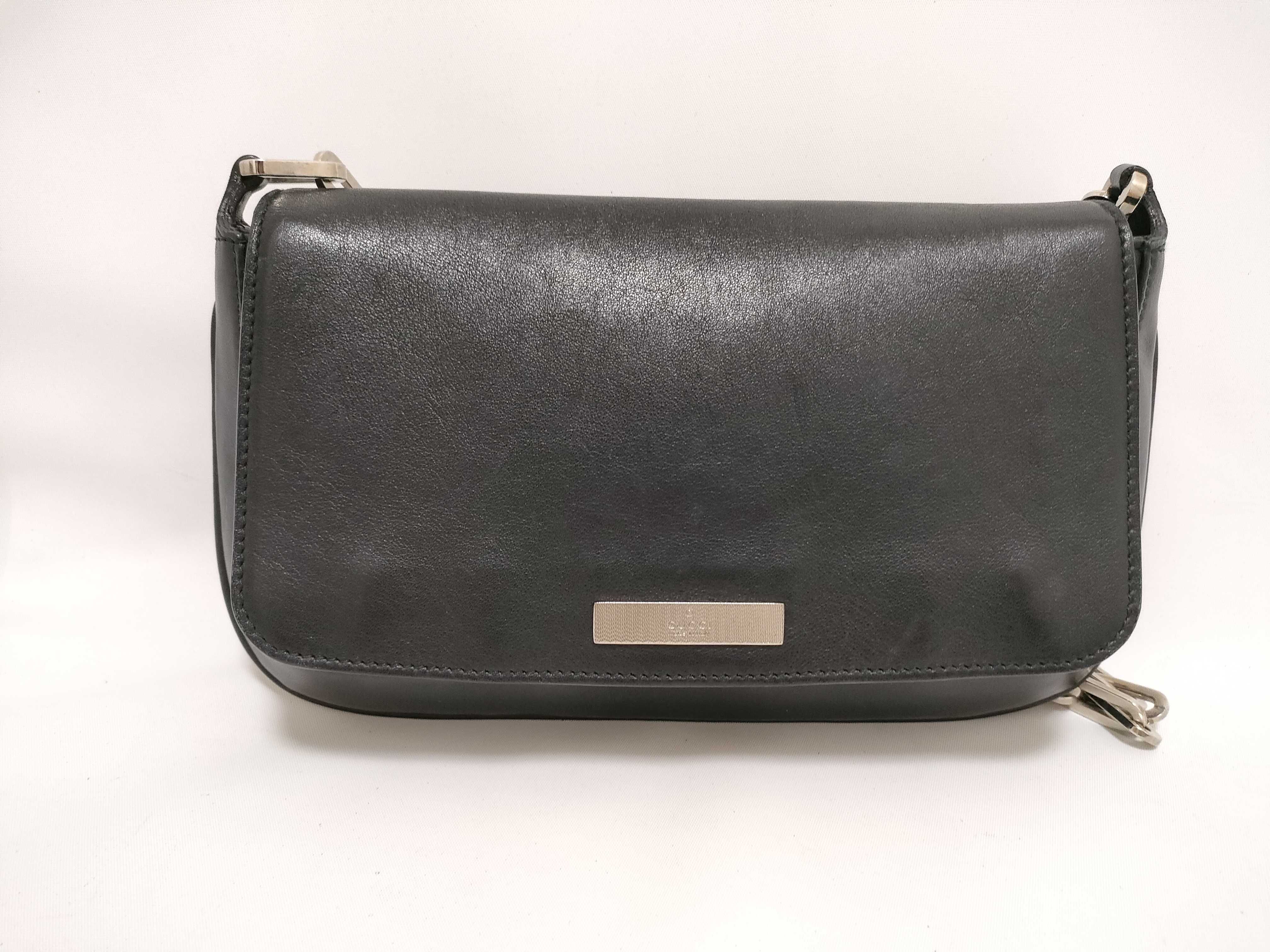 001.3829 Shoulder Bag, One-Shoulder Bag, Chain, Leather, Black Shoulder Bag