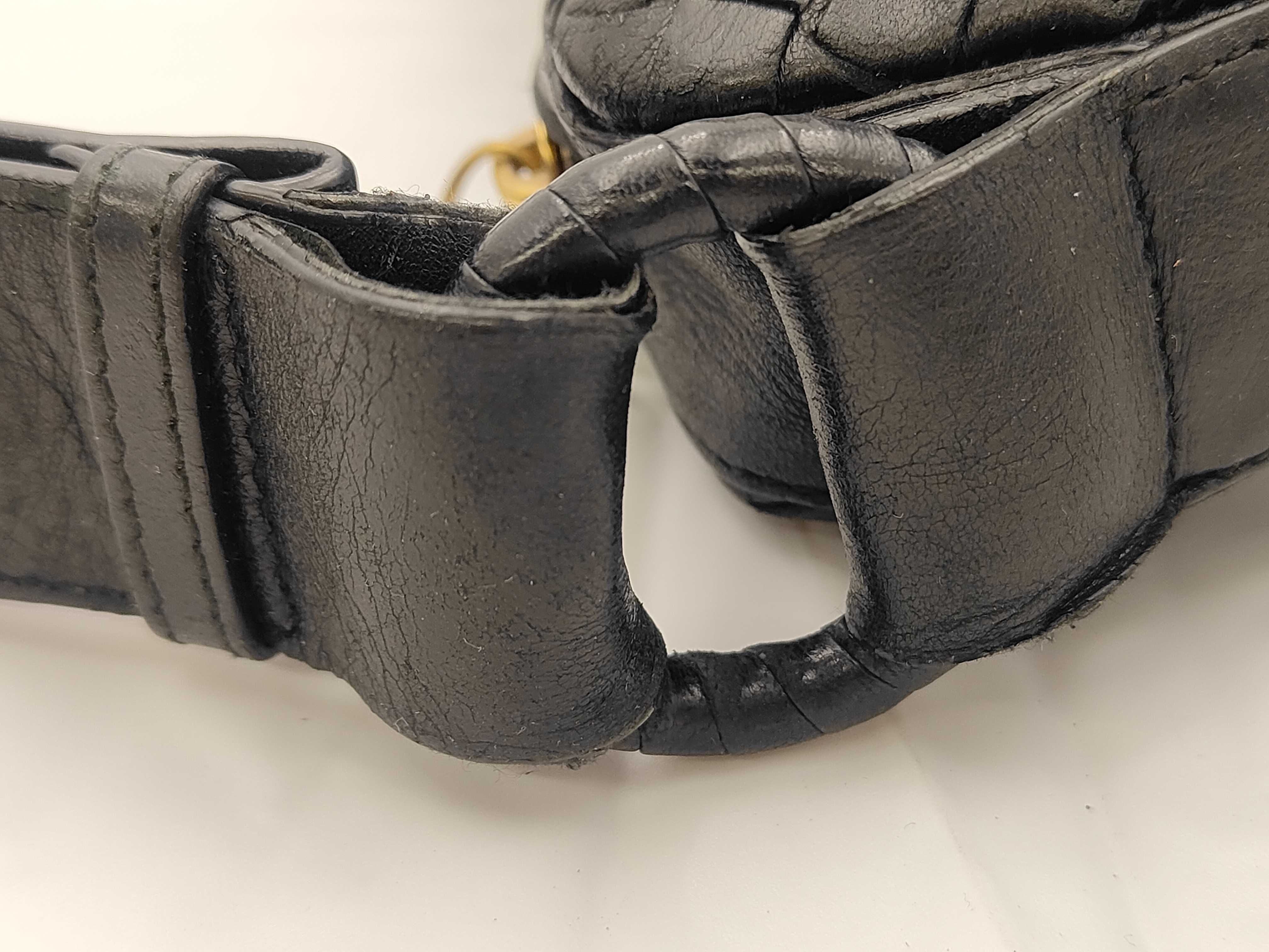 Intrecciato One-Shoulder Bag, Black — view 5