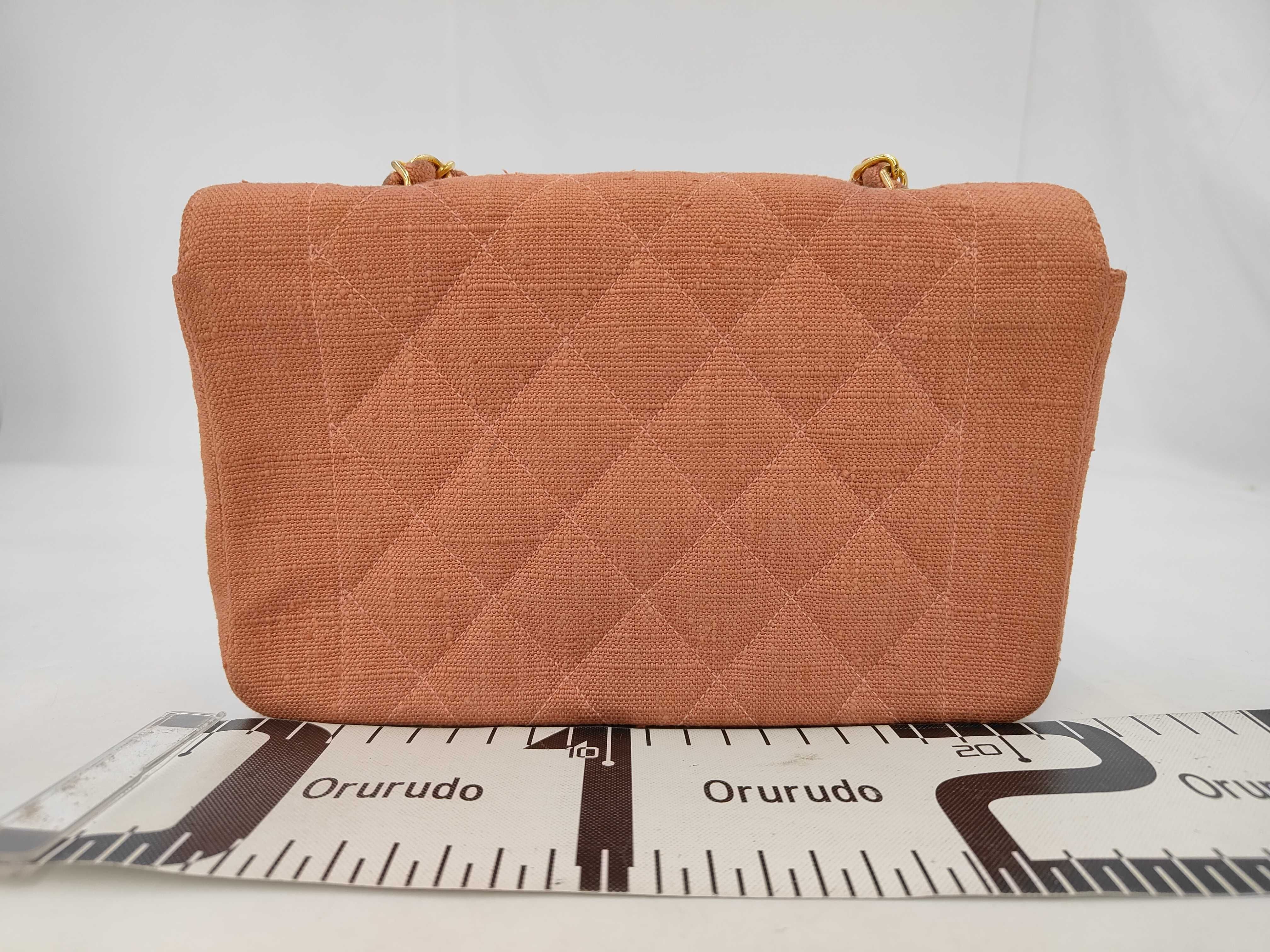 Diana Chain Shoulder Bag, Linen/Linen Material, Pink — view 2