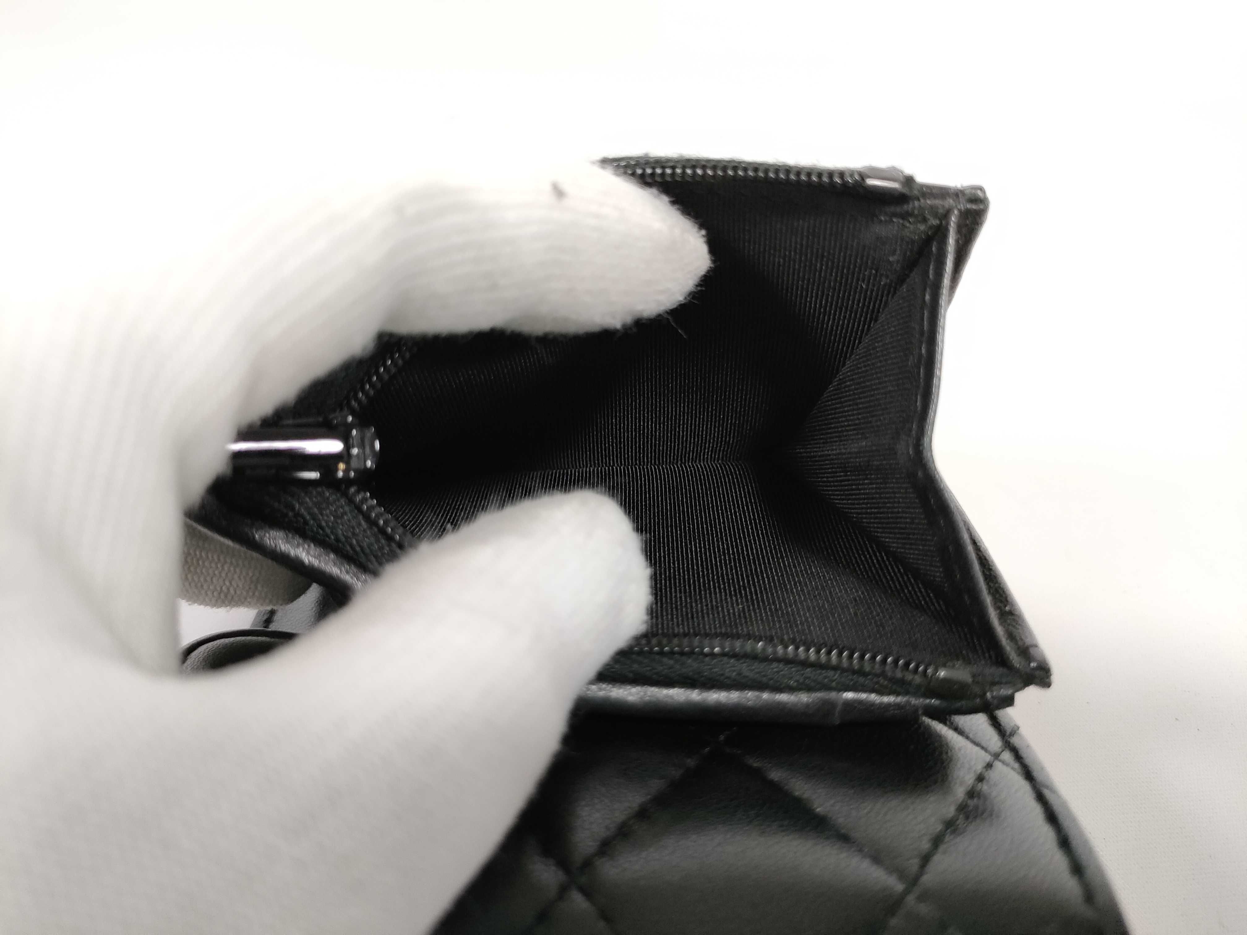 Lambskin Tri-fold Wallet (No. 31 series) / Coco / Black — view 15