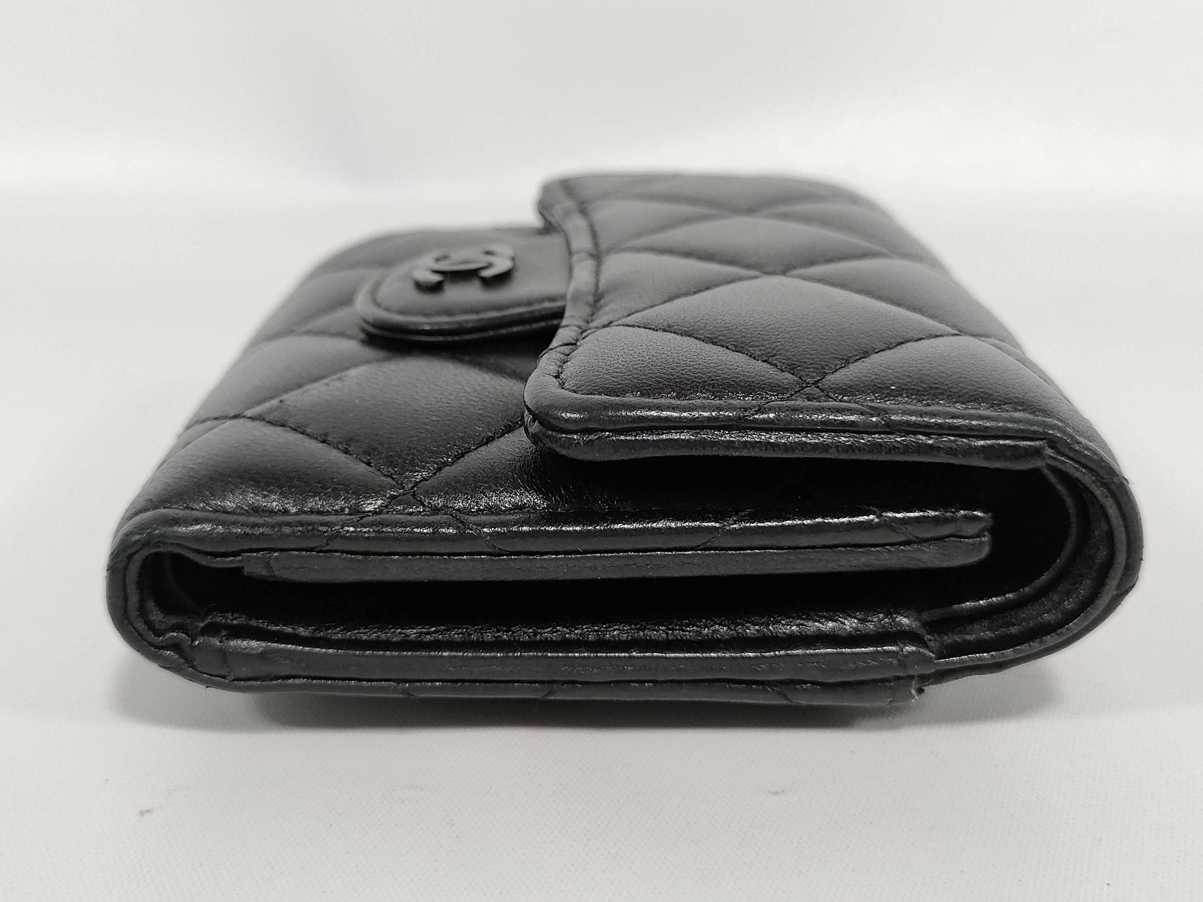 Lambskin Tri-fold Wallet (No. 31 series) / Coco / Black — view 3
