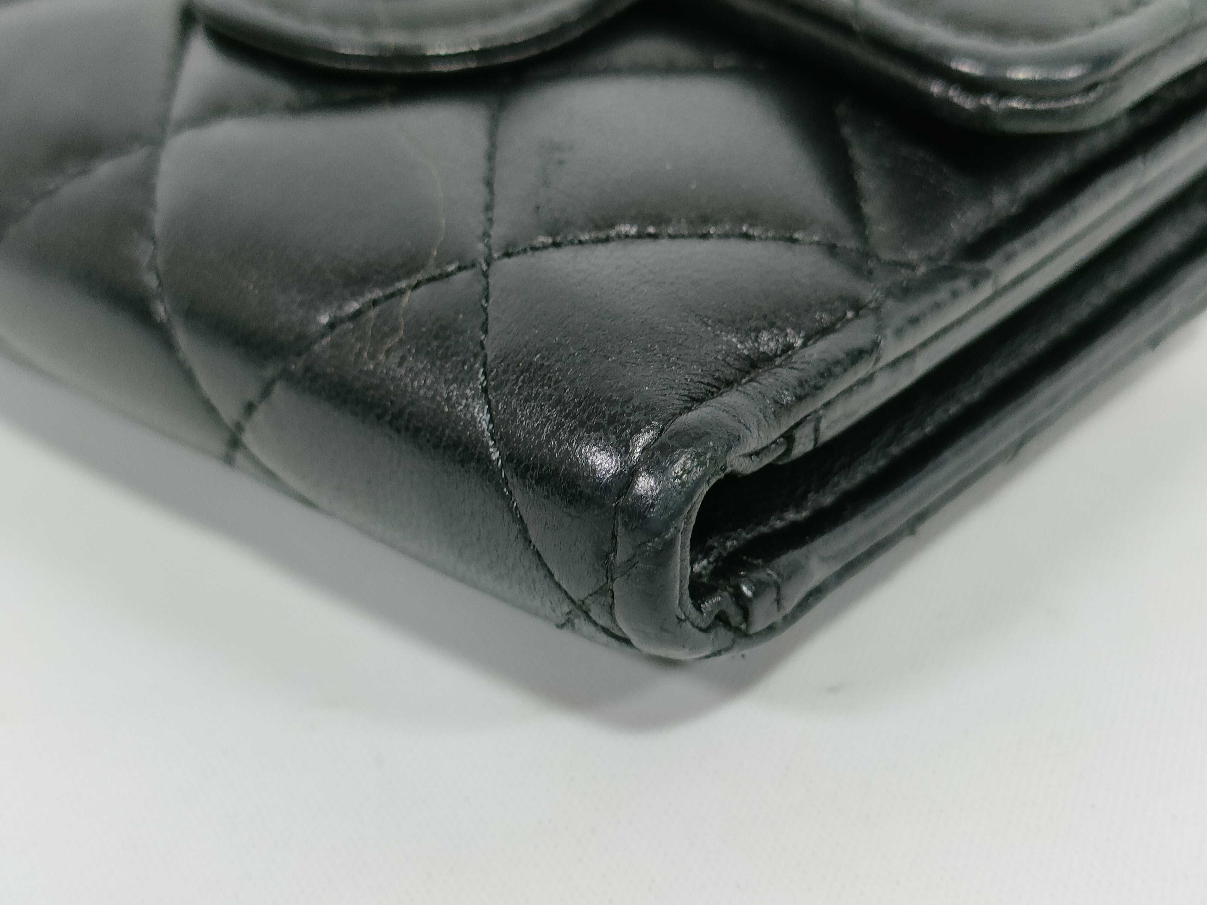 Lambskin Tri-fold Wallet (No. 31 series) / Coco / Black — view 4