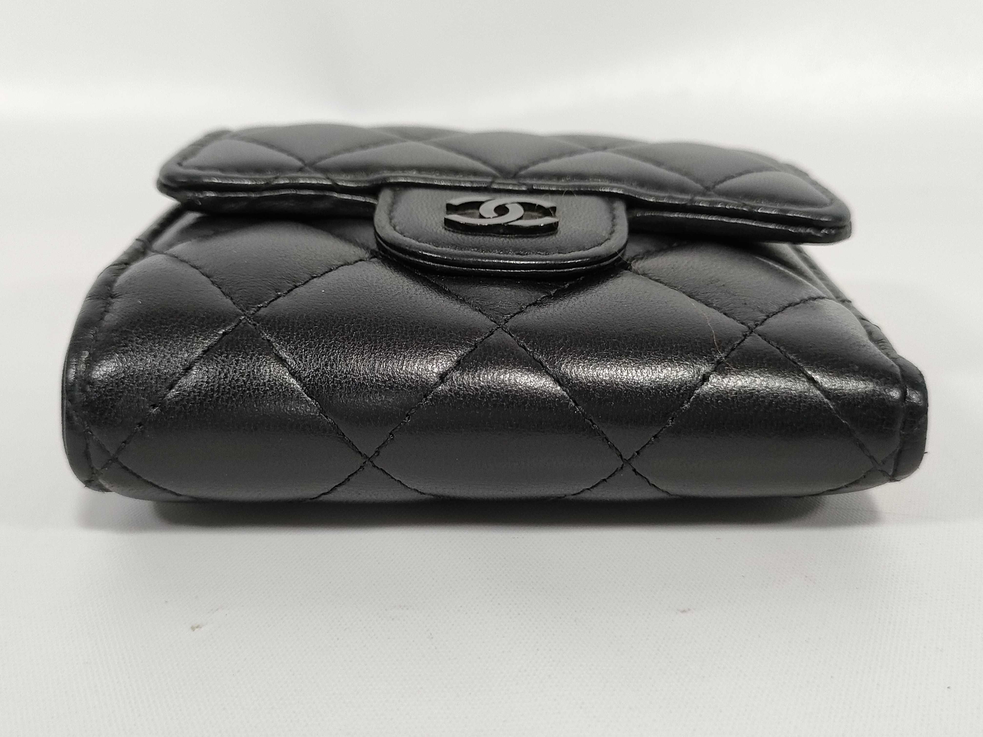 Lambskin Tri-fold Wallet (No. 31 series) / Coco / Black — view 5