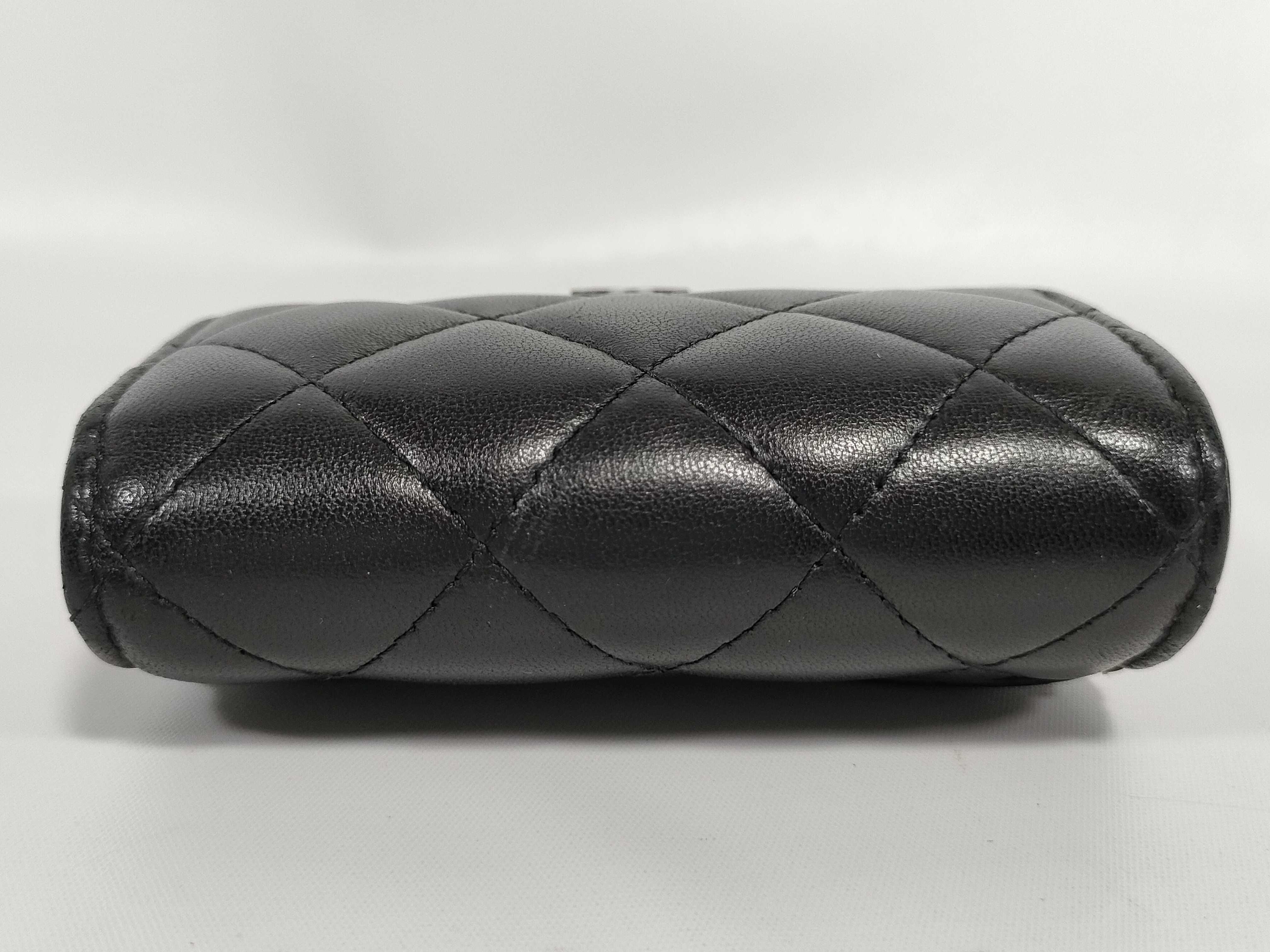 Lambskin Tri-fold Wallet (No. 31 series) / Coco / Black — view 7