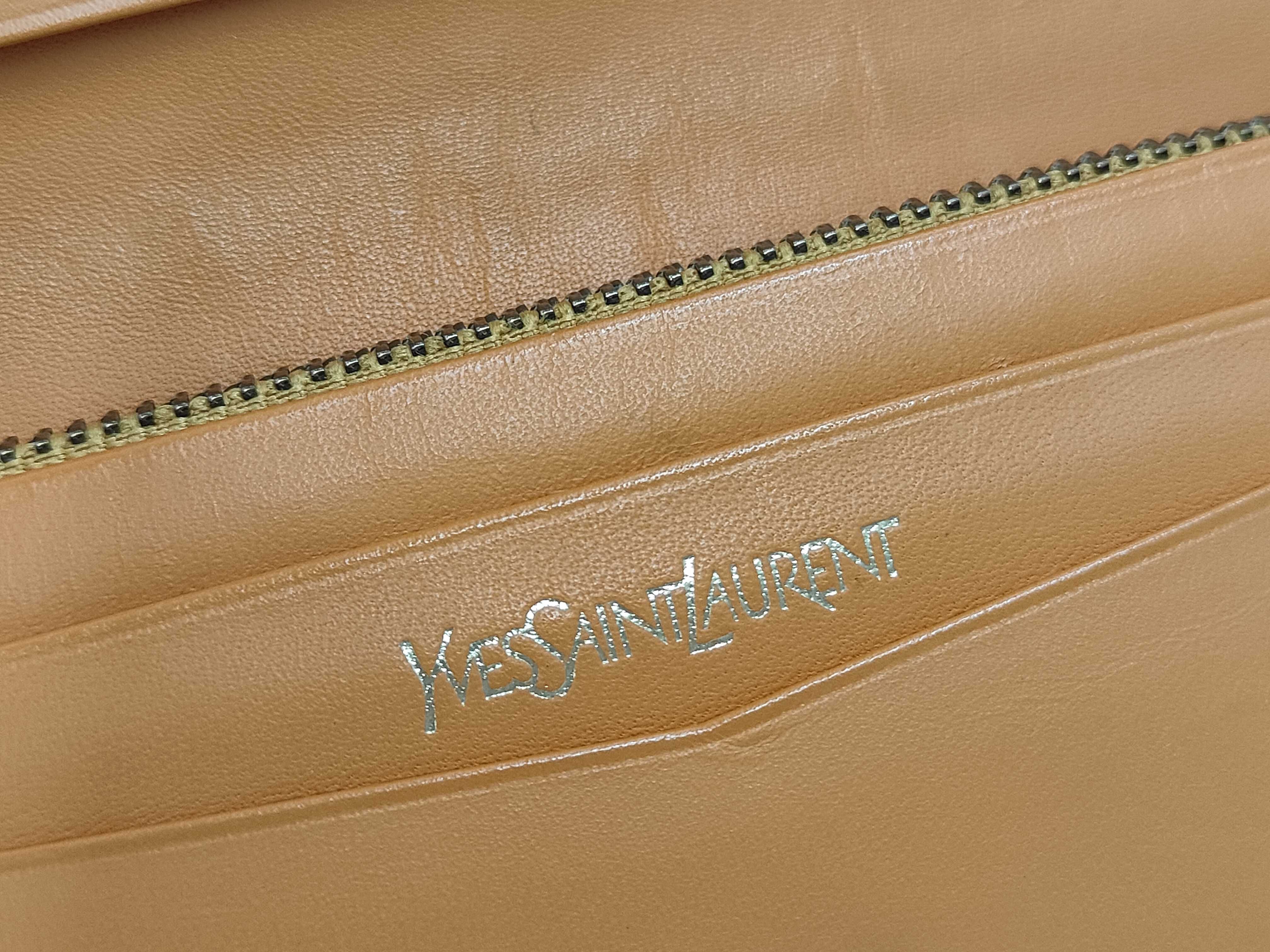 long wallet, leather, orange, embossed YSL wallet — view 4