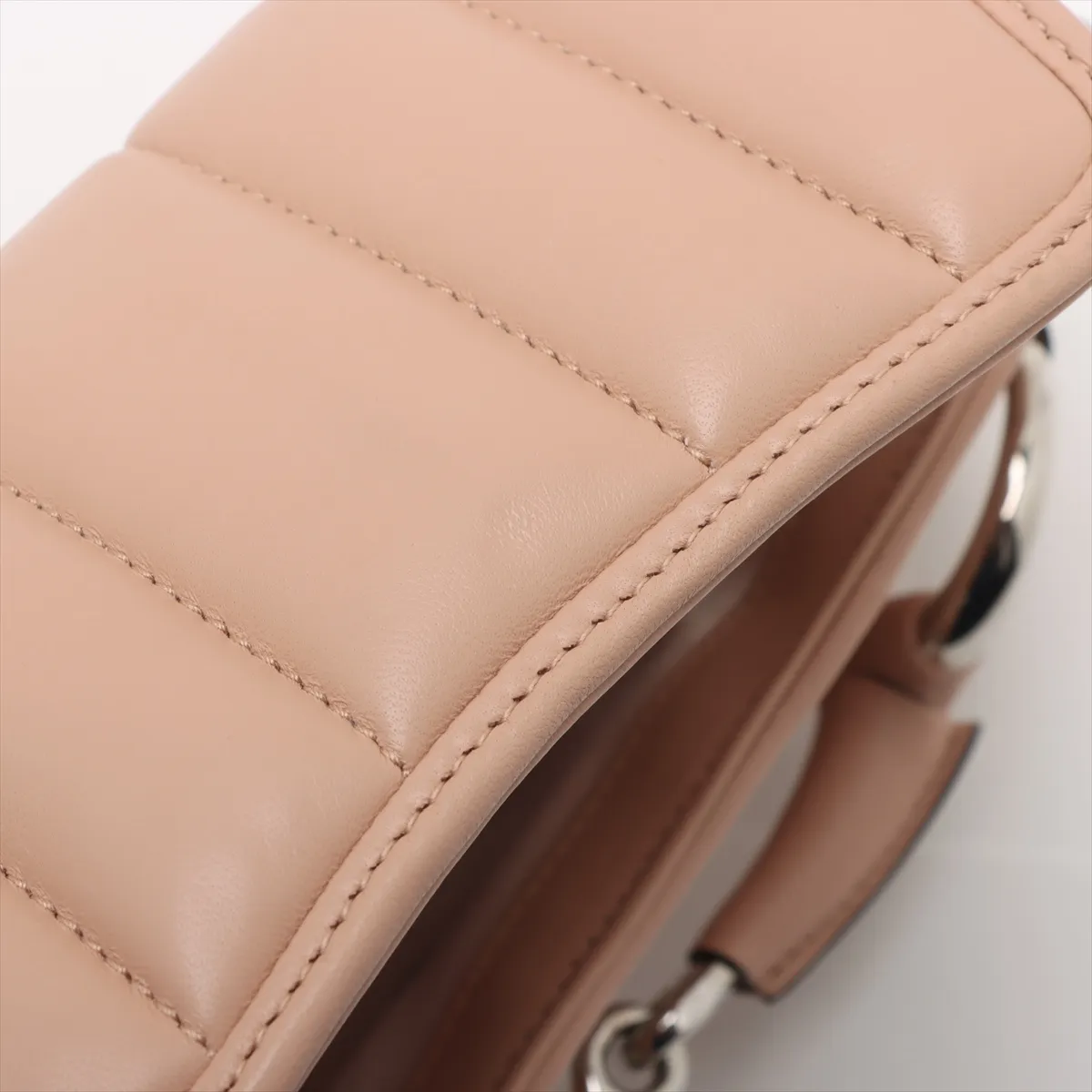 Horsebit Leather Chain Shoulder Bag, Pink, 764339 — view 12