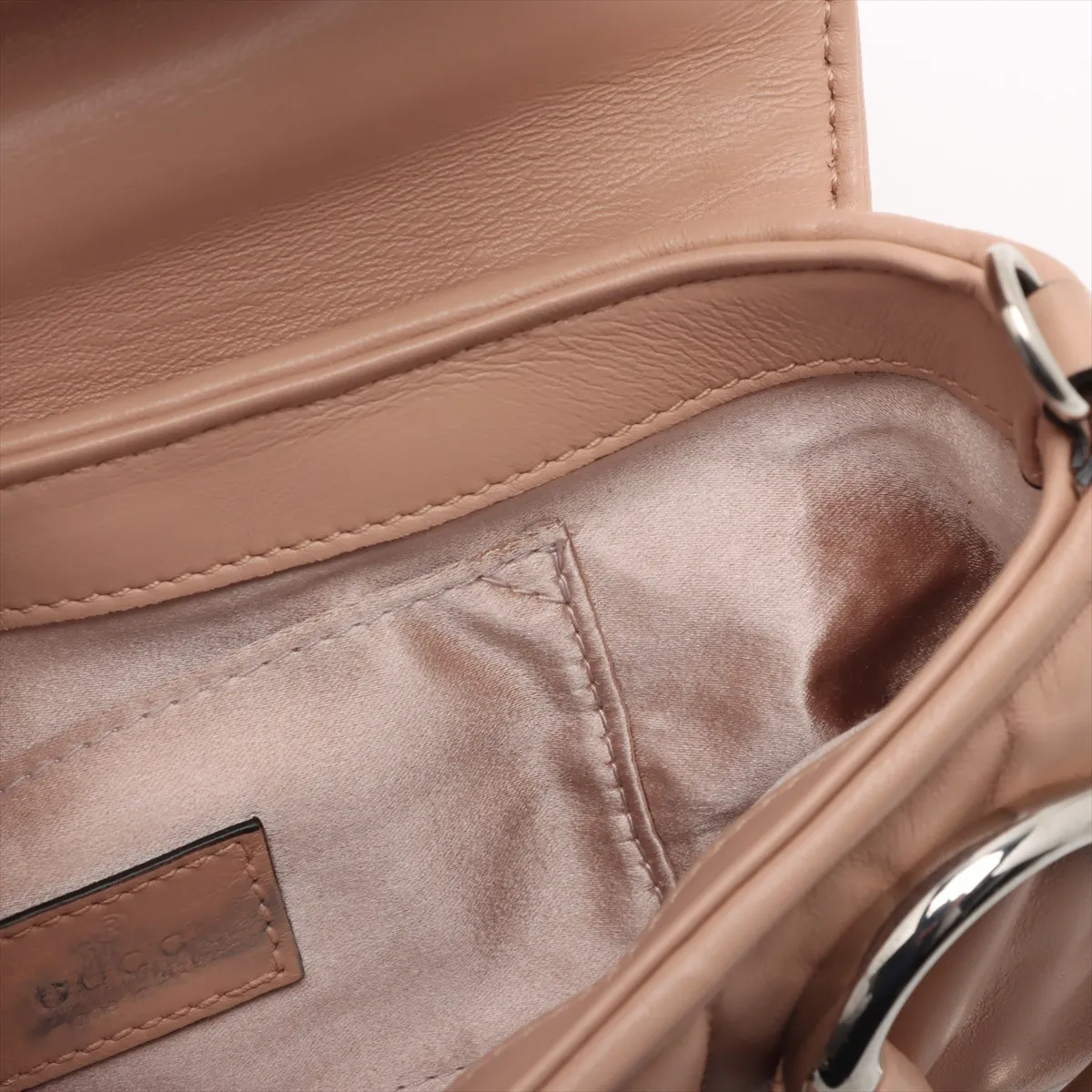 Horsebit Leather Chain Shoulder Bag, Pink, 764339 — view 9