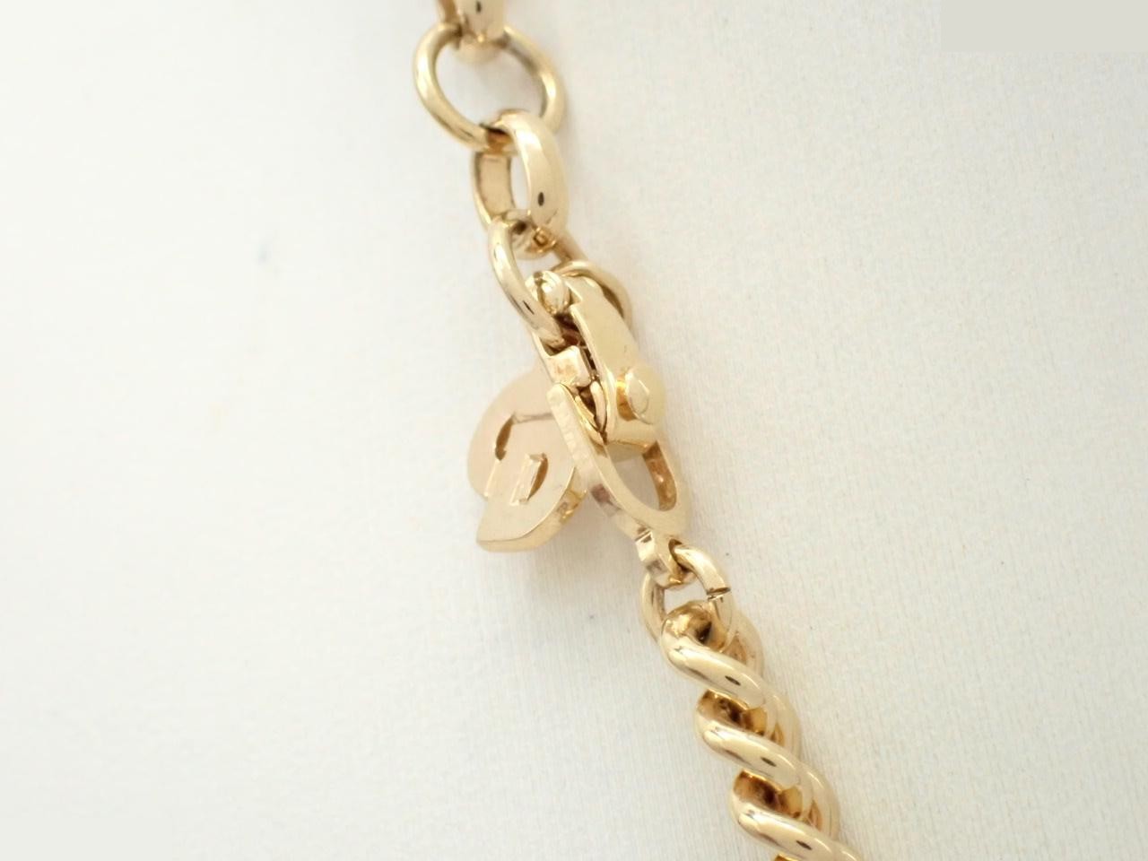 rhinestone necklace, gold, chain approximately 44cm — view 2
