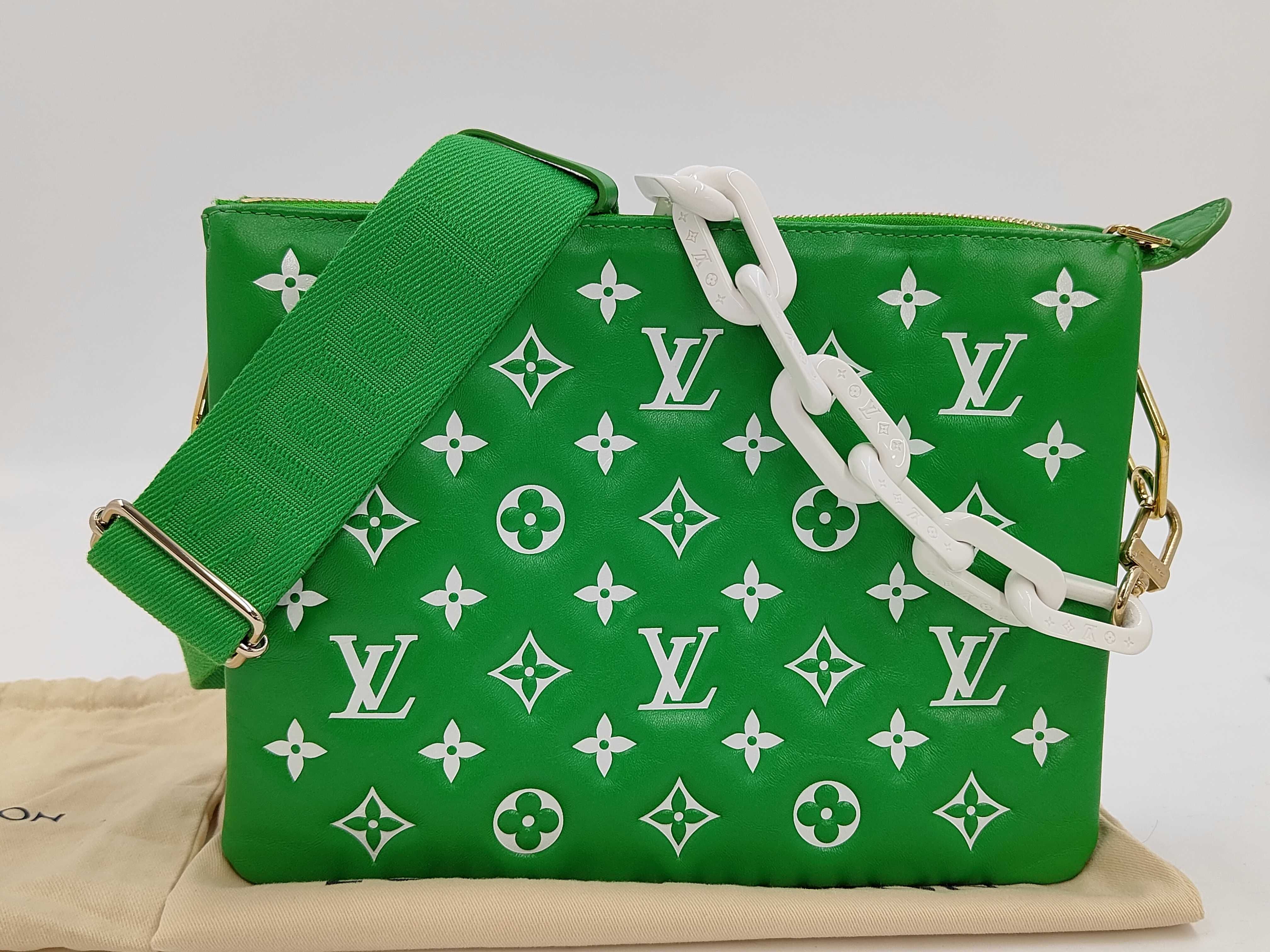Monogram Embossed Chain Shoulder Bag Coussin AM Green M20760 Shoulder Bag