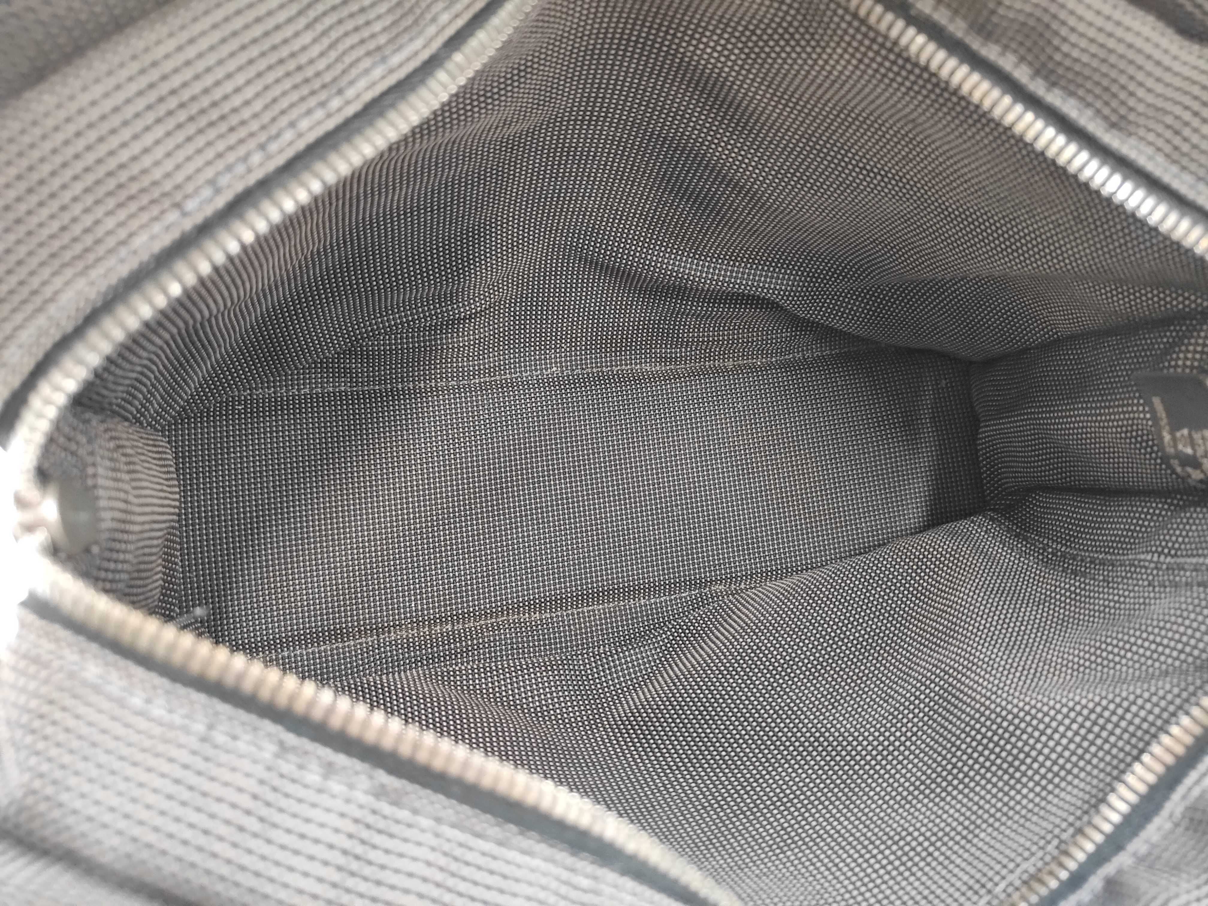 Herbag Hermes Her Tote PM Canvas Silver Hardware Gray Handbag — view 10