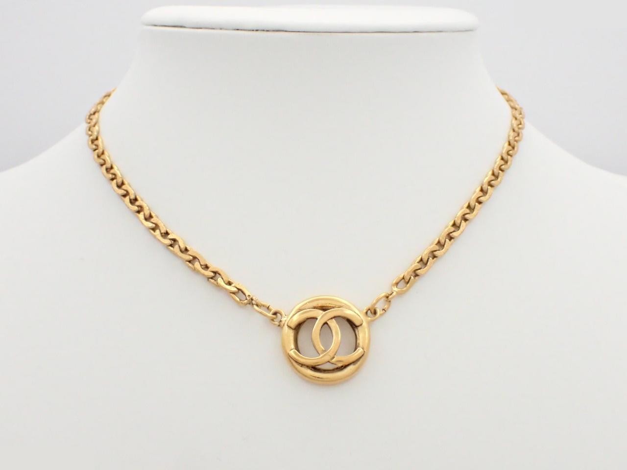 Necklace, Circle design, Coco Mark, Gold, Chain approx. 40cm — view 3