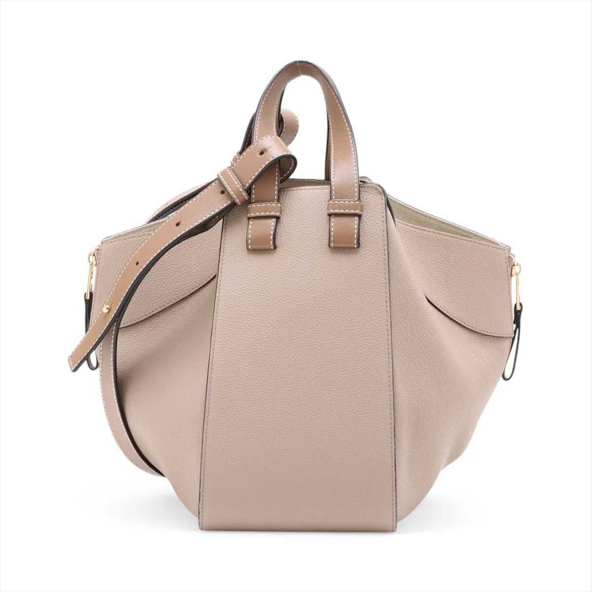 Hammock Medium Leather Shoulder Bag, Beige — view 2