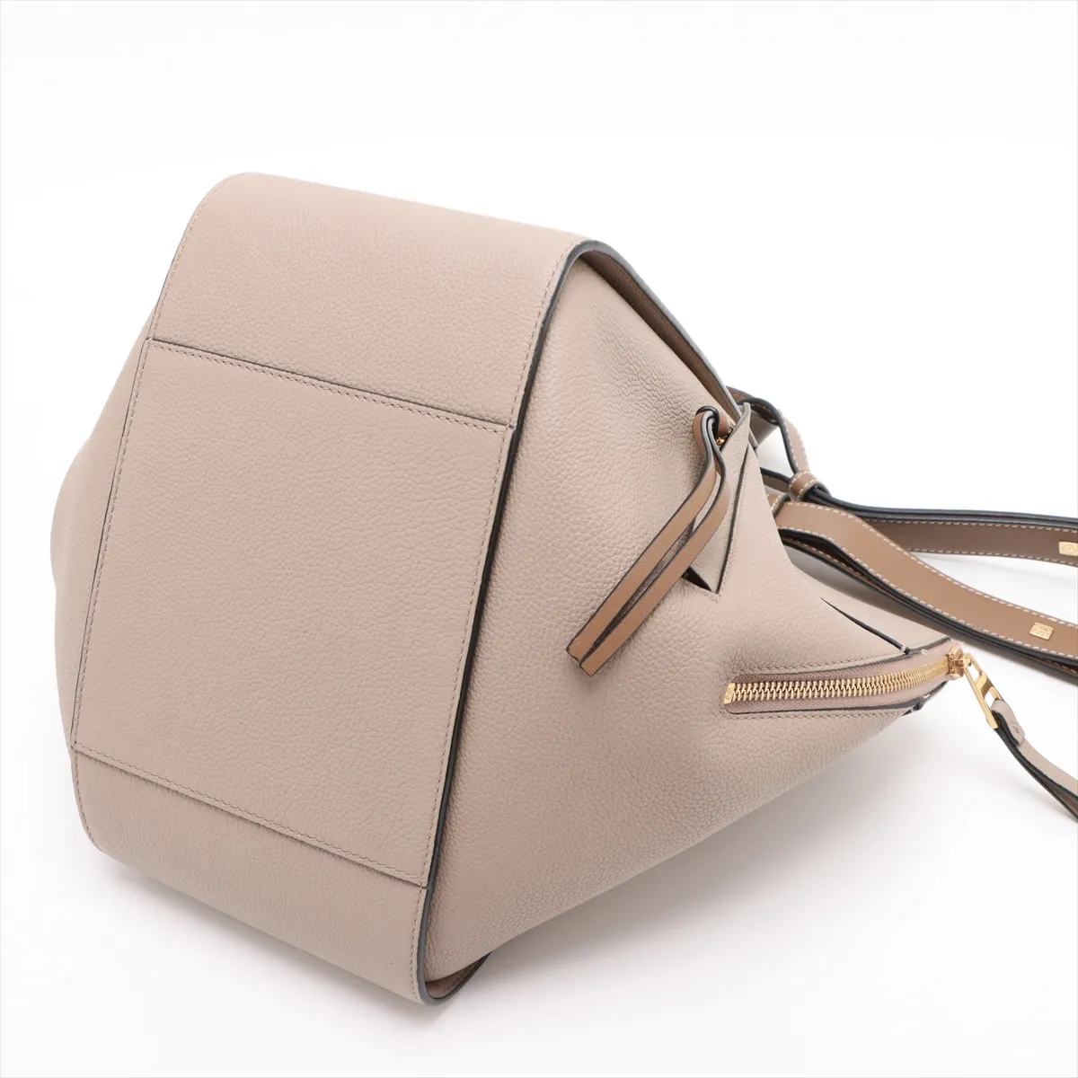 Hammock Medium Leather Shoulder Bag, Beige — view 3