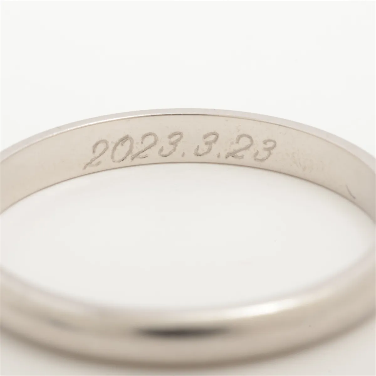 Wedding Ring, Pt950, 3.0g, Size 54, Initials, WSC968 — view 5