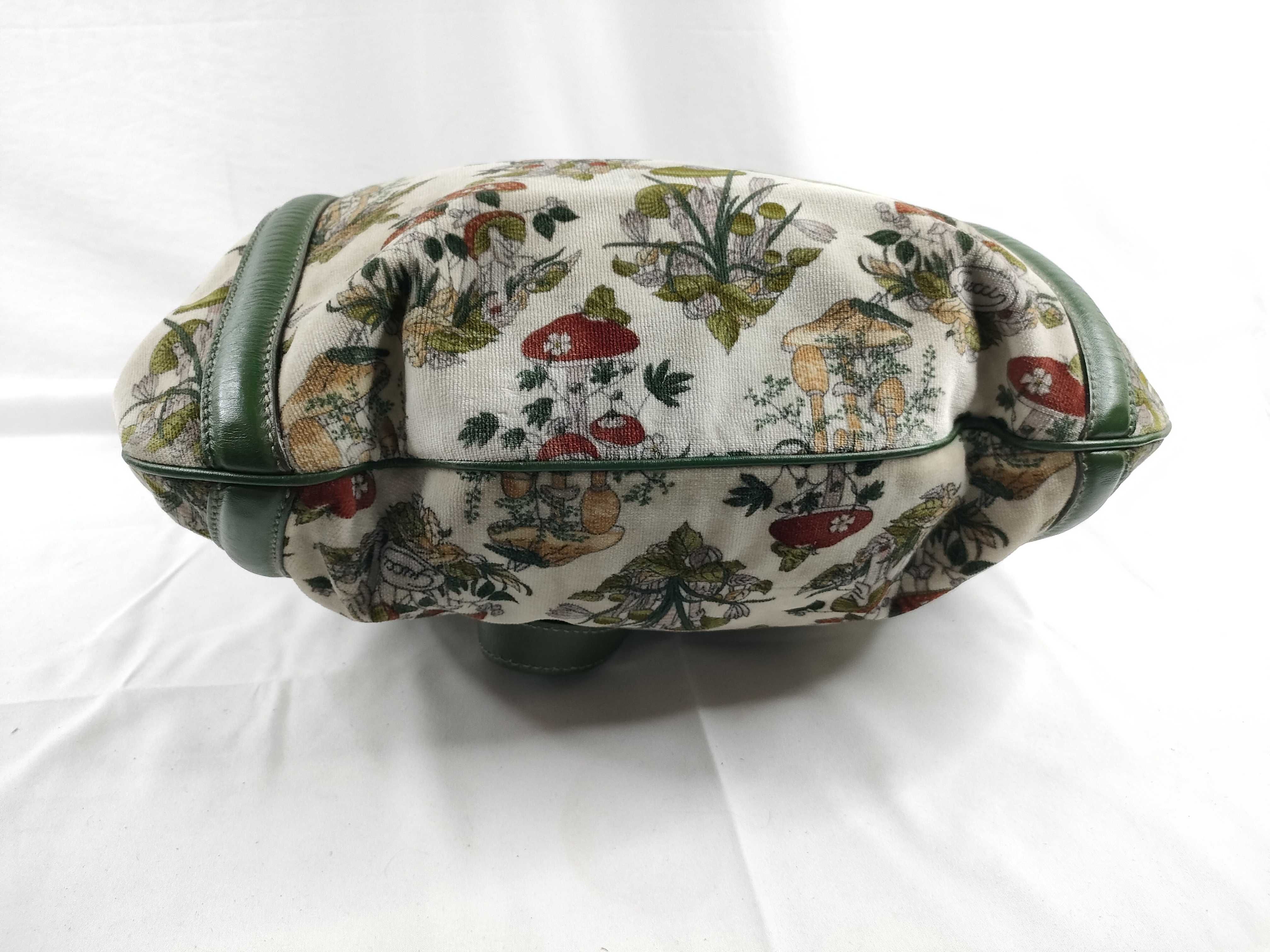 Interlocking GG Mushroom Flora Multicolor Velour Shoulder Bag 162886 — view 4