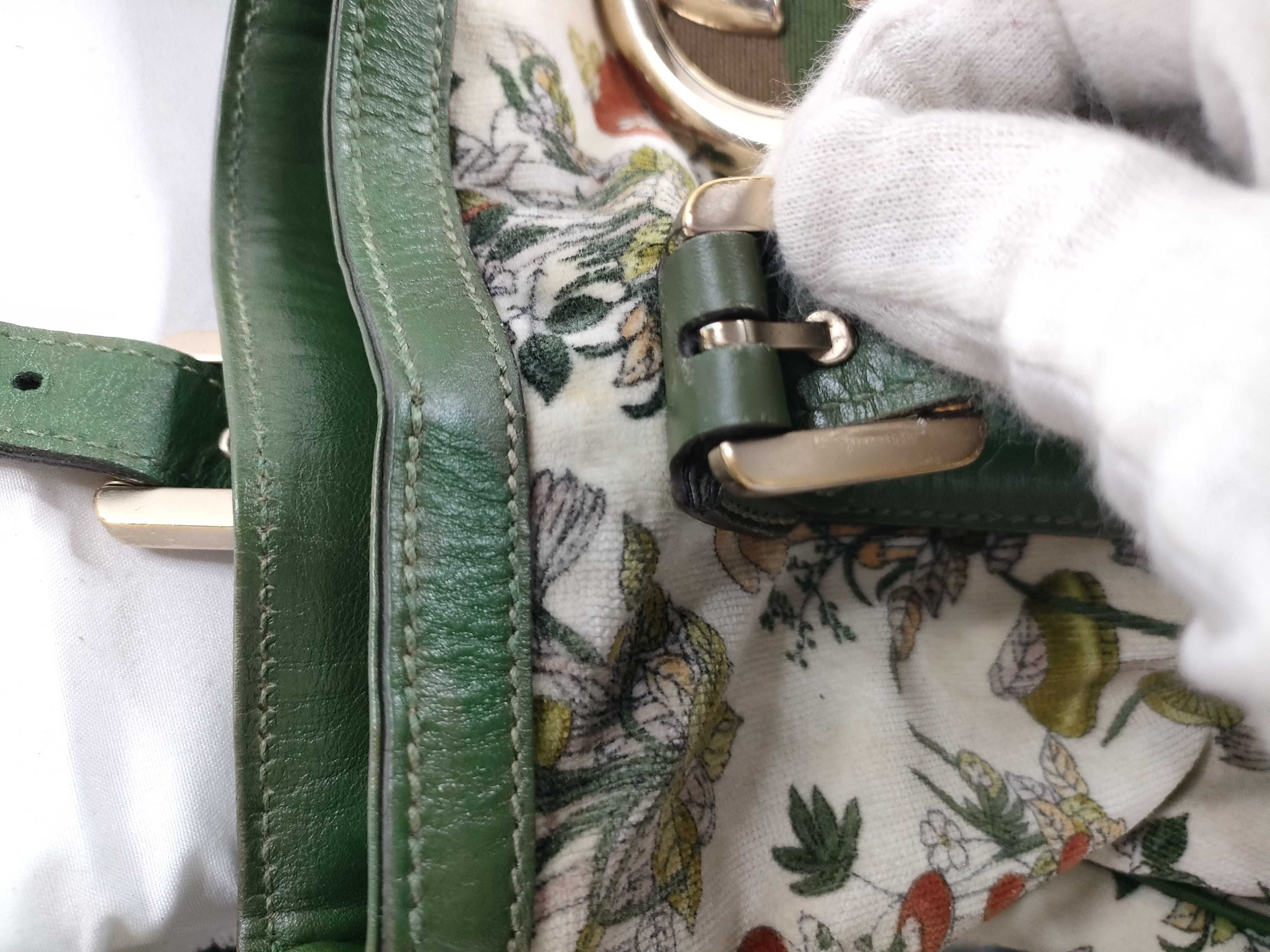 Interlocking GG Mushroom Flora Multicolor Velour Shoulder Bag 162886 — view 8