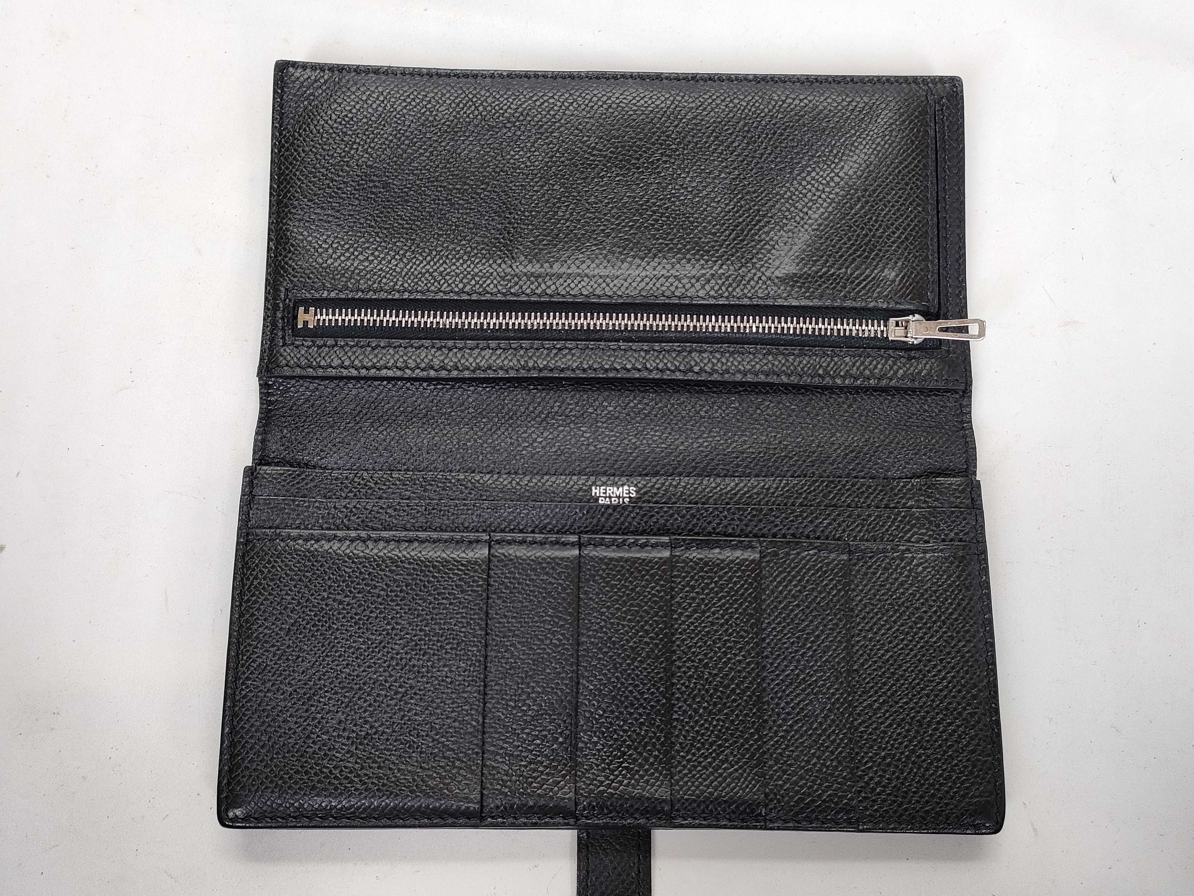 Bearn Hermes Bearn Soufflé Black Wallet — view 11