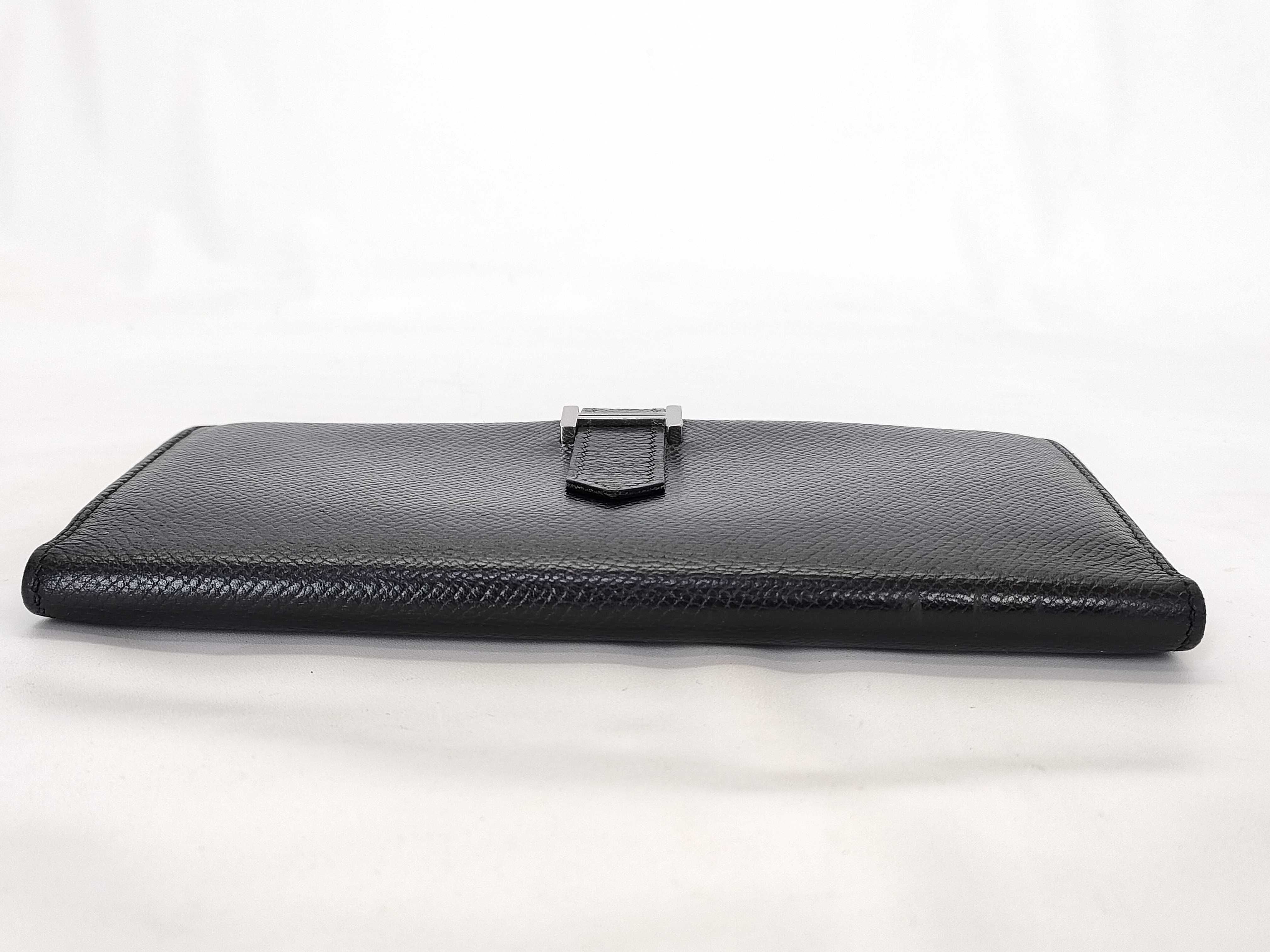 Bearn Hermes Bearn Soufflé Black Wallet — view 6