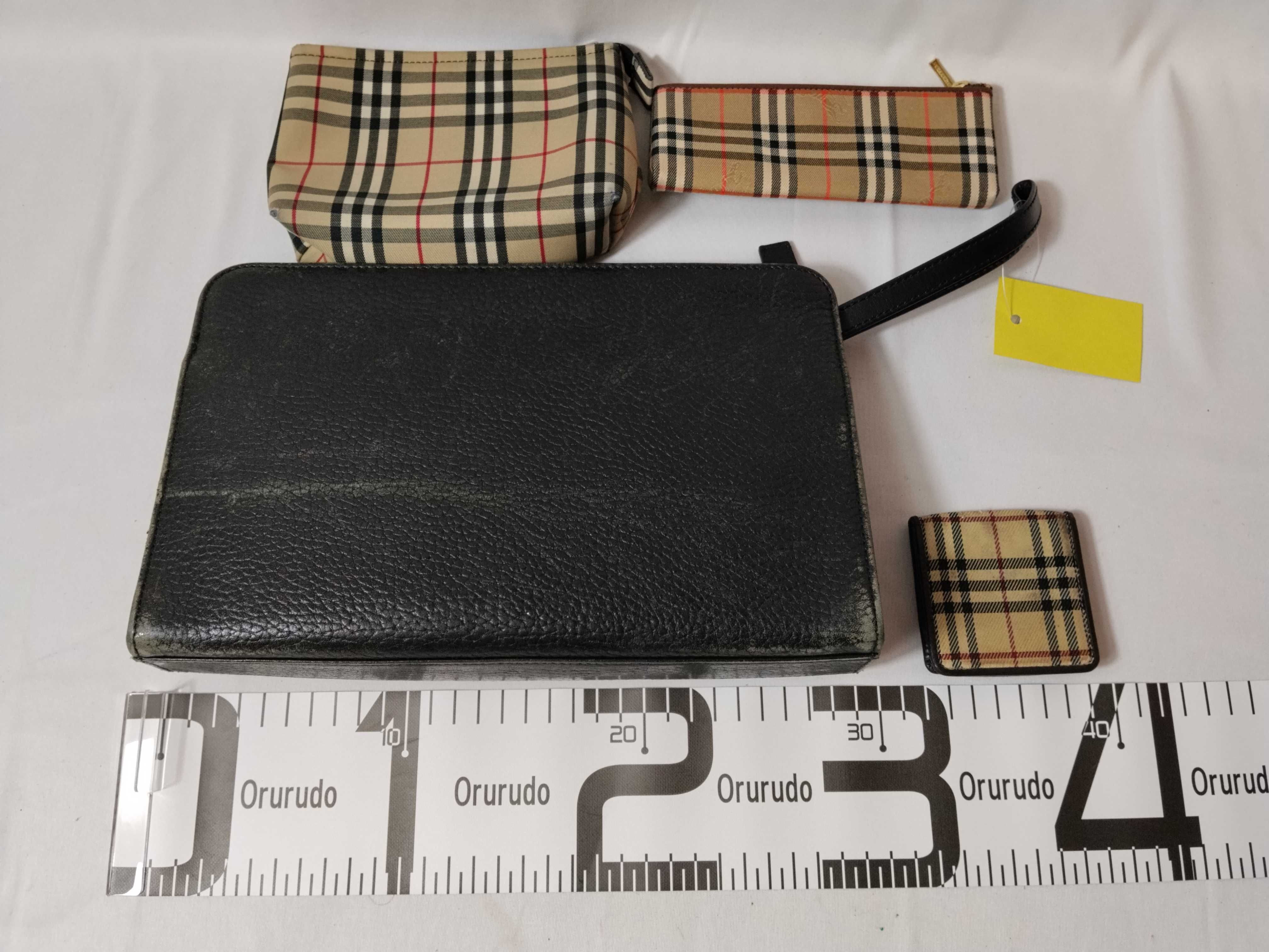 Leather Second Bag/Pouch/Coin Purse 4-Piece Set (Pouch) — view 2