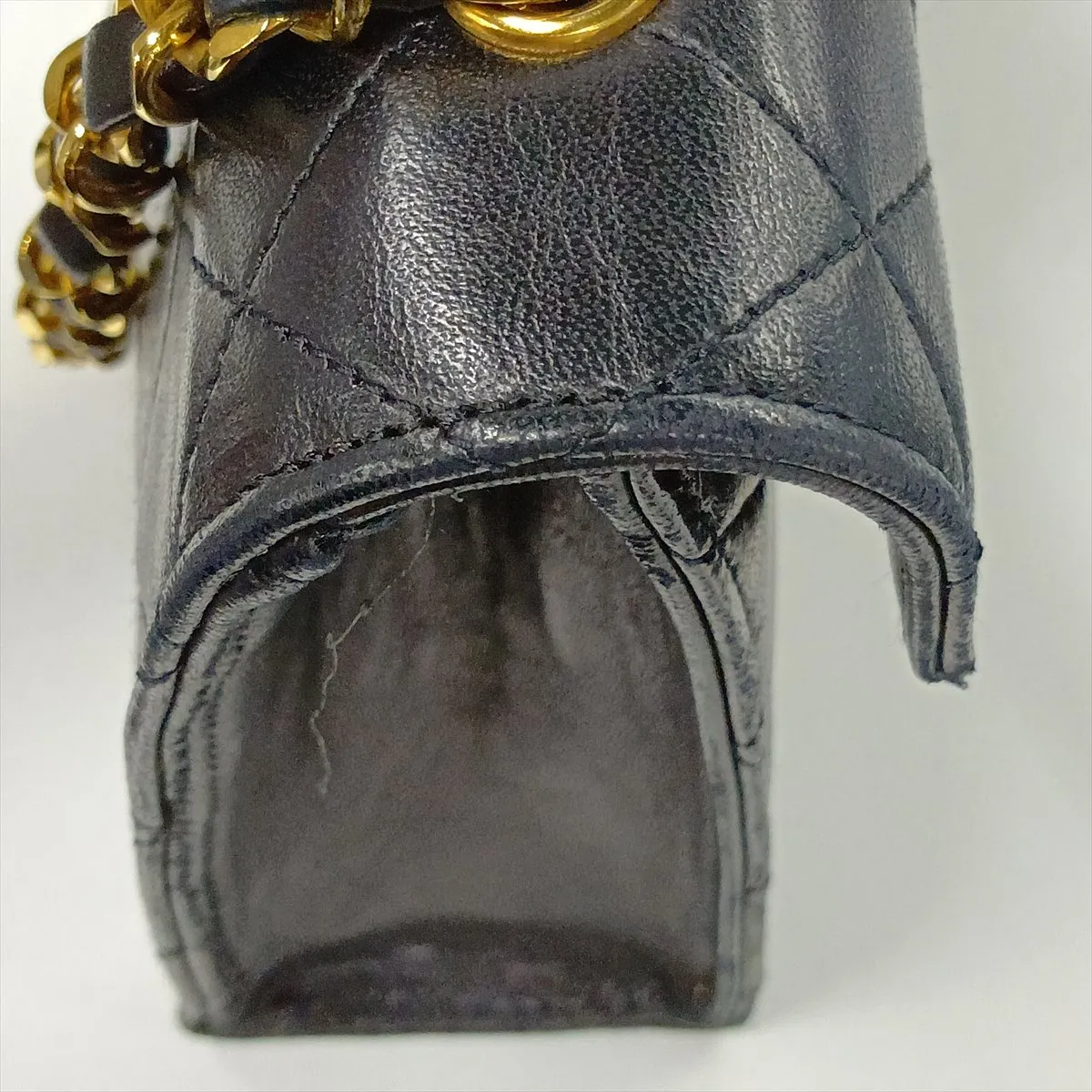 Matelassé Lambskin Single Flap Single Chain Bag, Push Lock, Black with Gold Hardware, 0731263 (Serial Number 0) — view 11