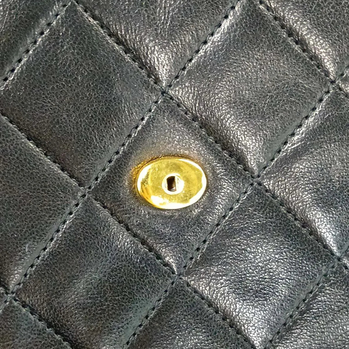 Matelassé Lambskin Single Flap Single Chain Bag, Push Lock, Black with Gold Hardware, 0731263 (Serial Number 0) — view 14