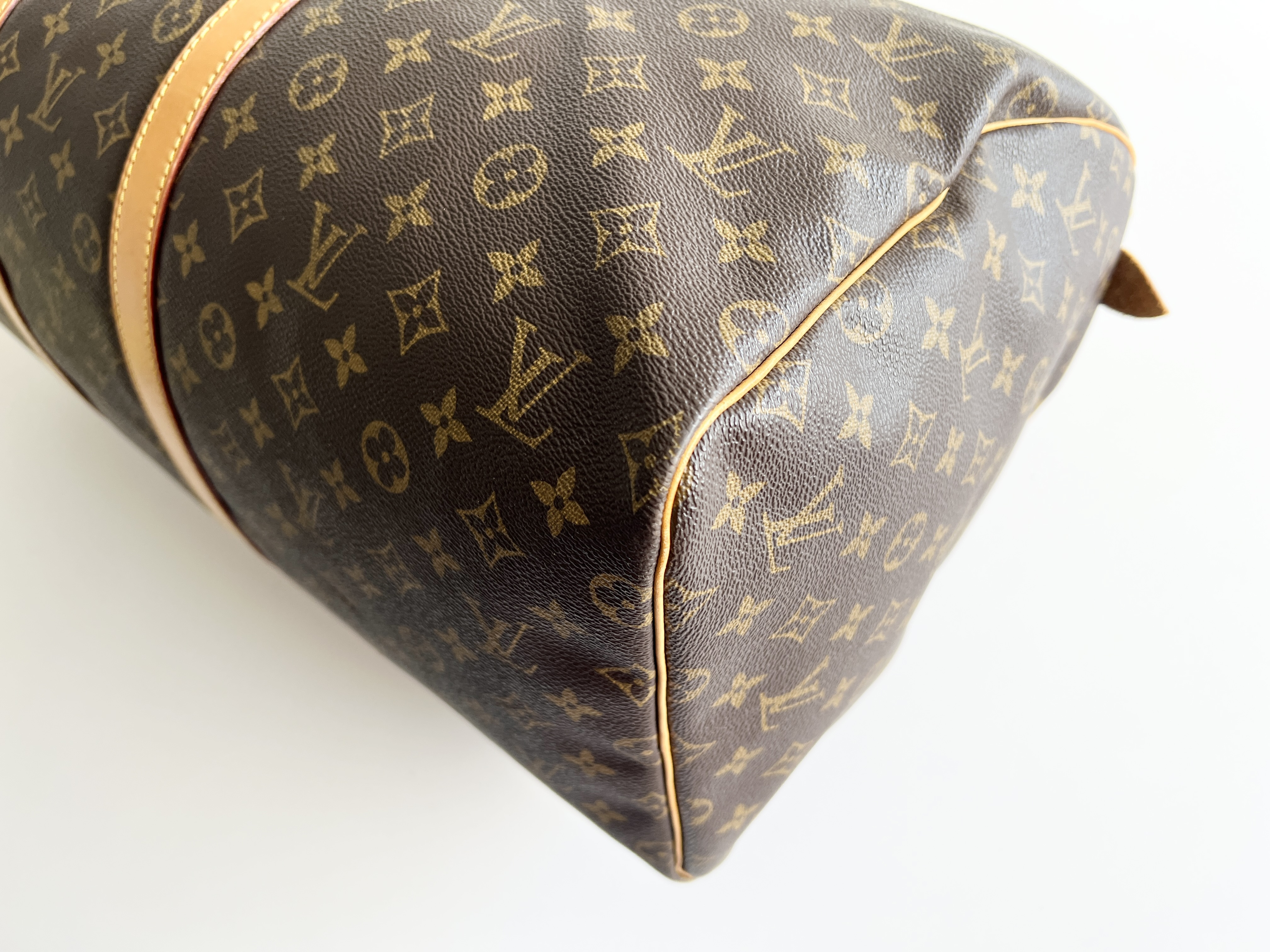 Keepall 55 Monogram Leather Handbag Boston Bag — view 12