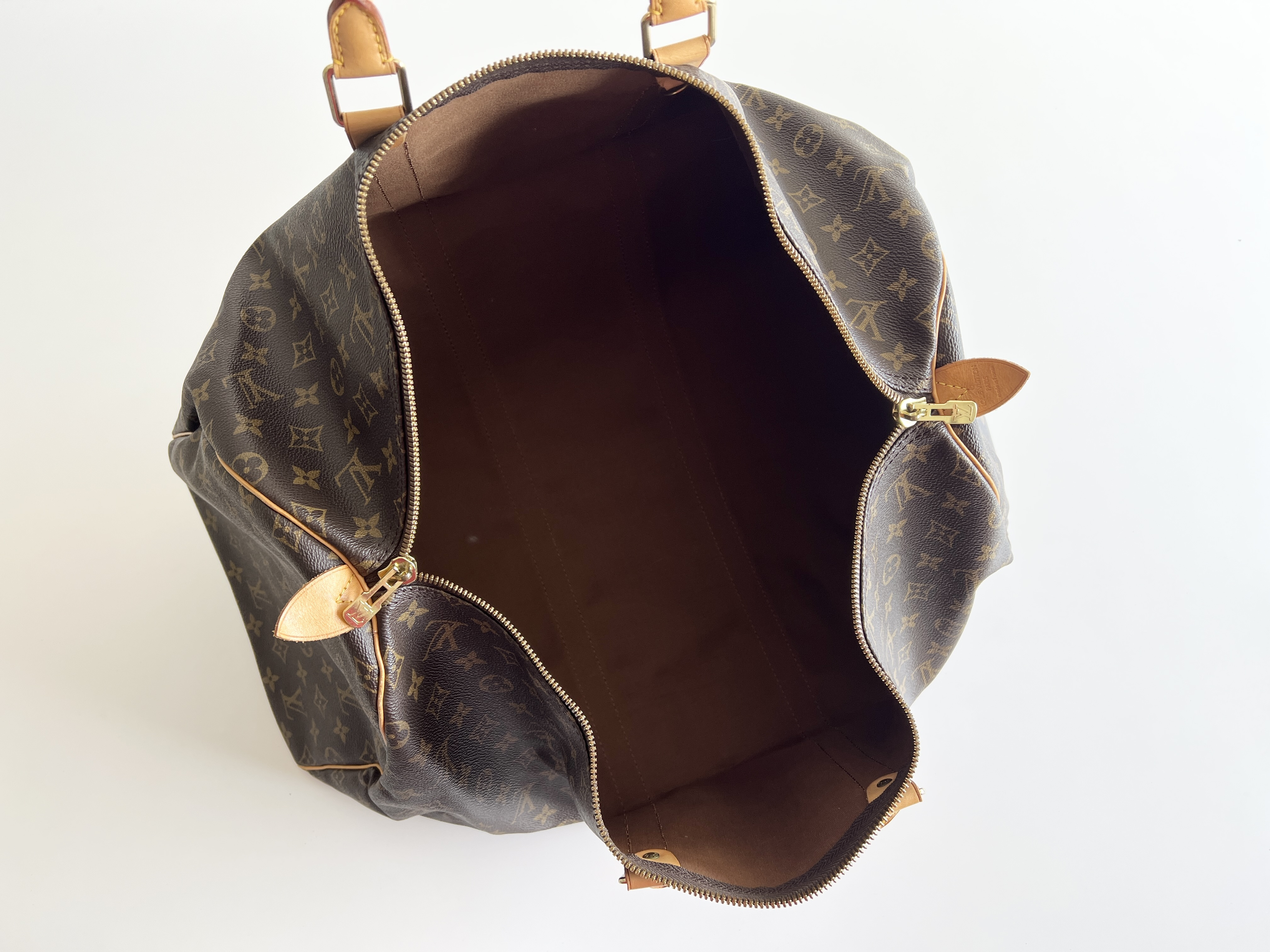 Keepall 55 Monogram Leather Handbag Boston Bag — view 4
