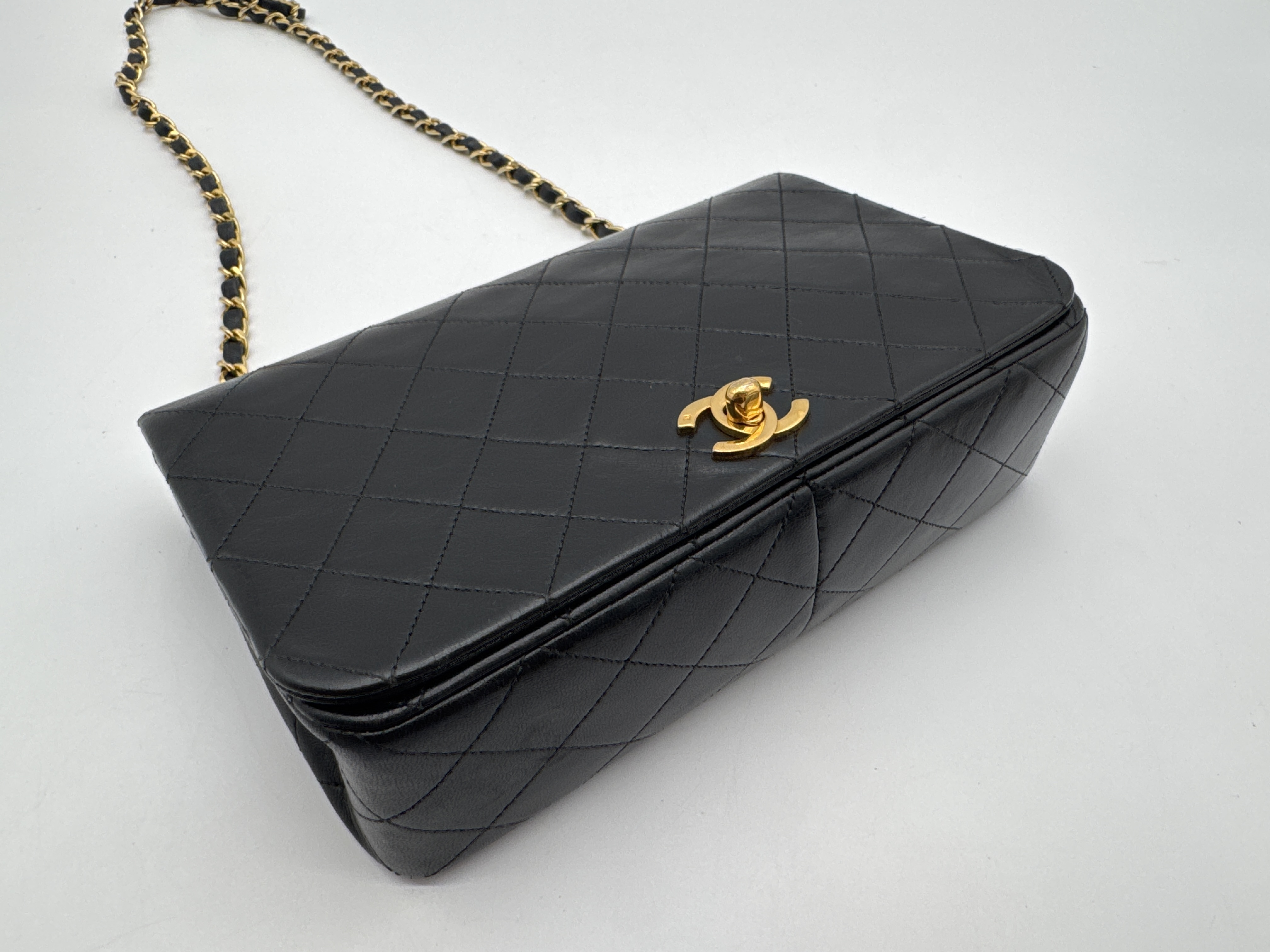 Lambskin Full Flap Black Shoulder Bag — view 6