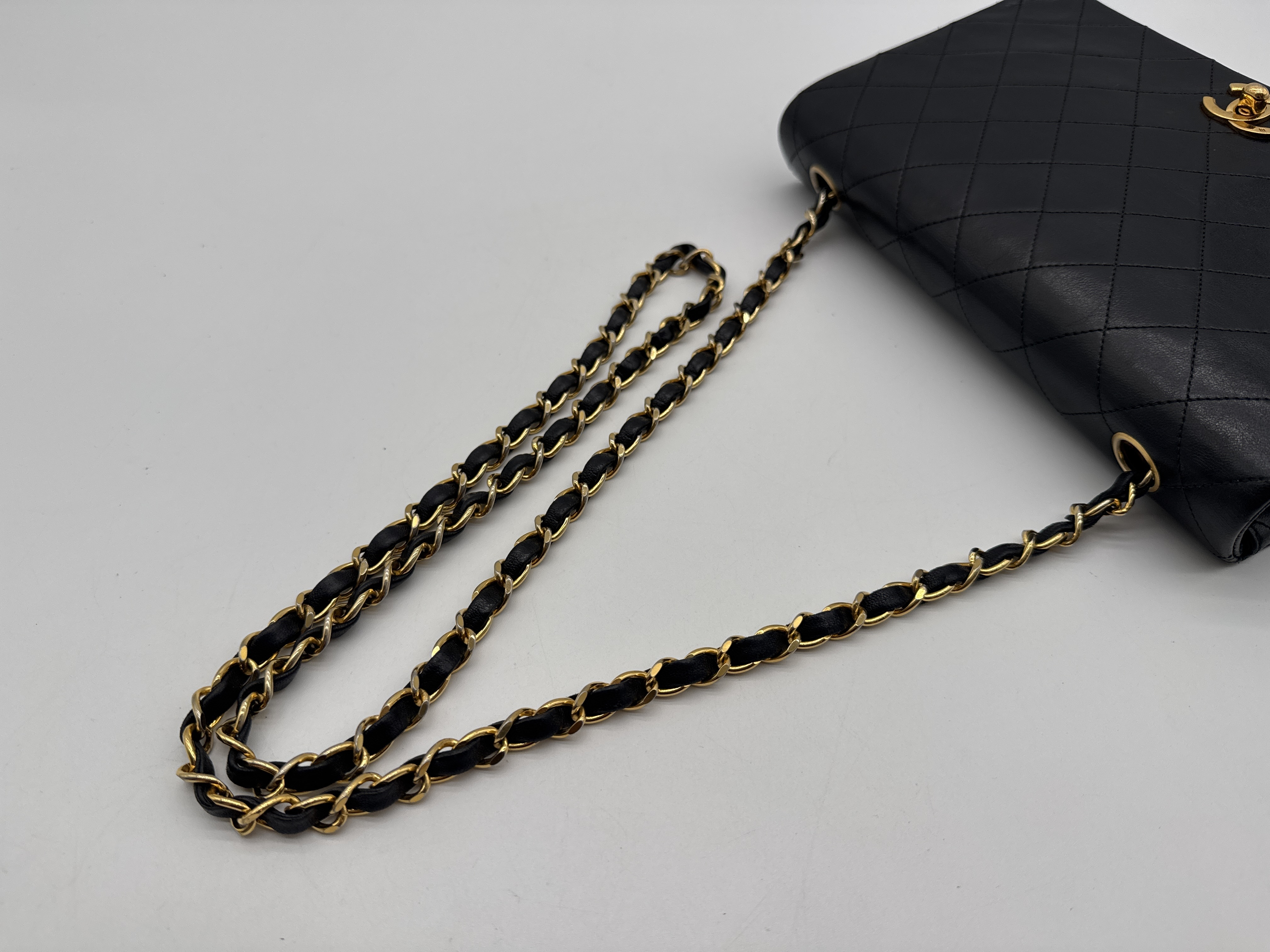 Lambskin Full Flap Black Shoulder Bag — view 8