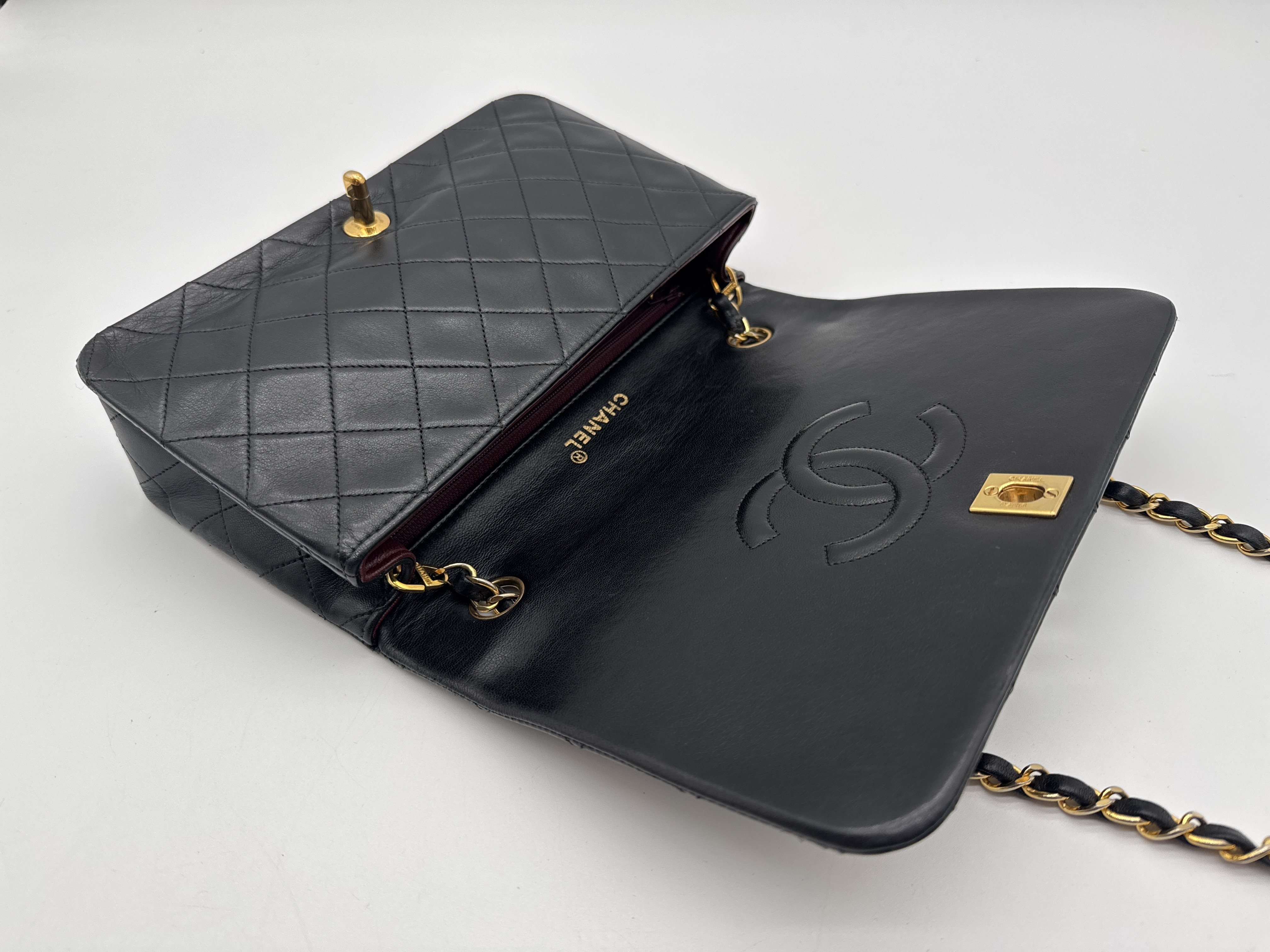 Lambskin Full Flap Black Shoulder Bag — view 9