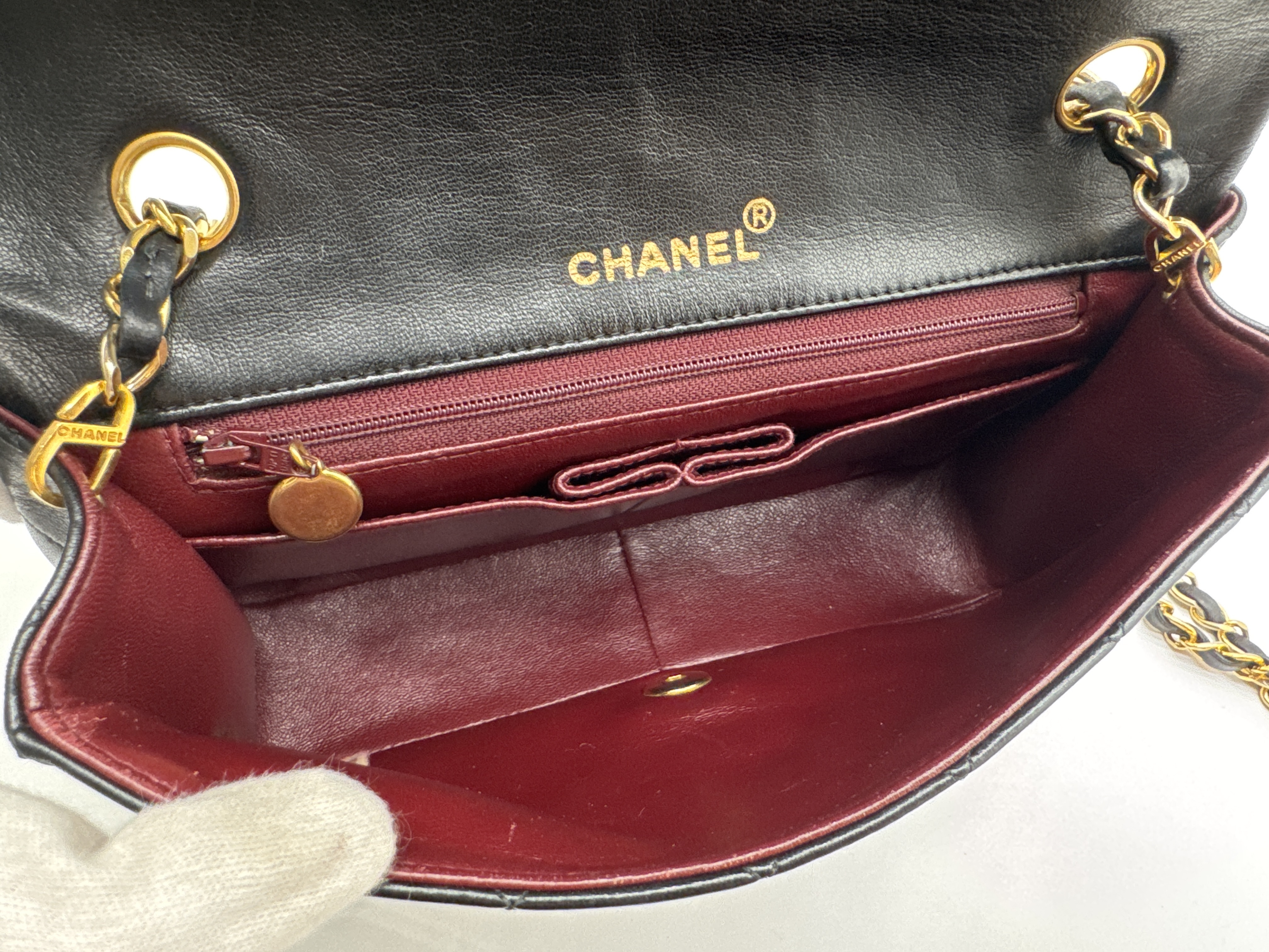 Lambskin Full Flap Black Shoulder Bag — view 10