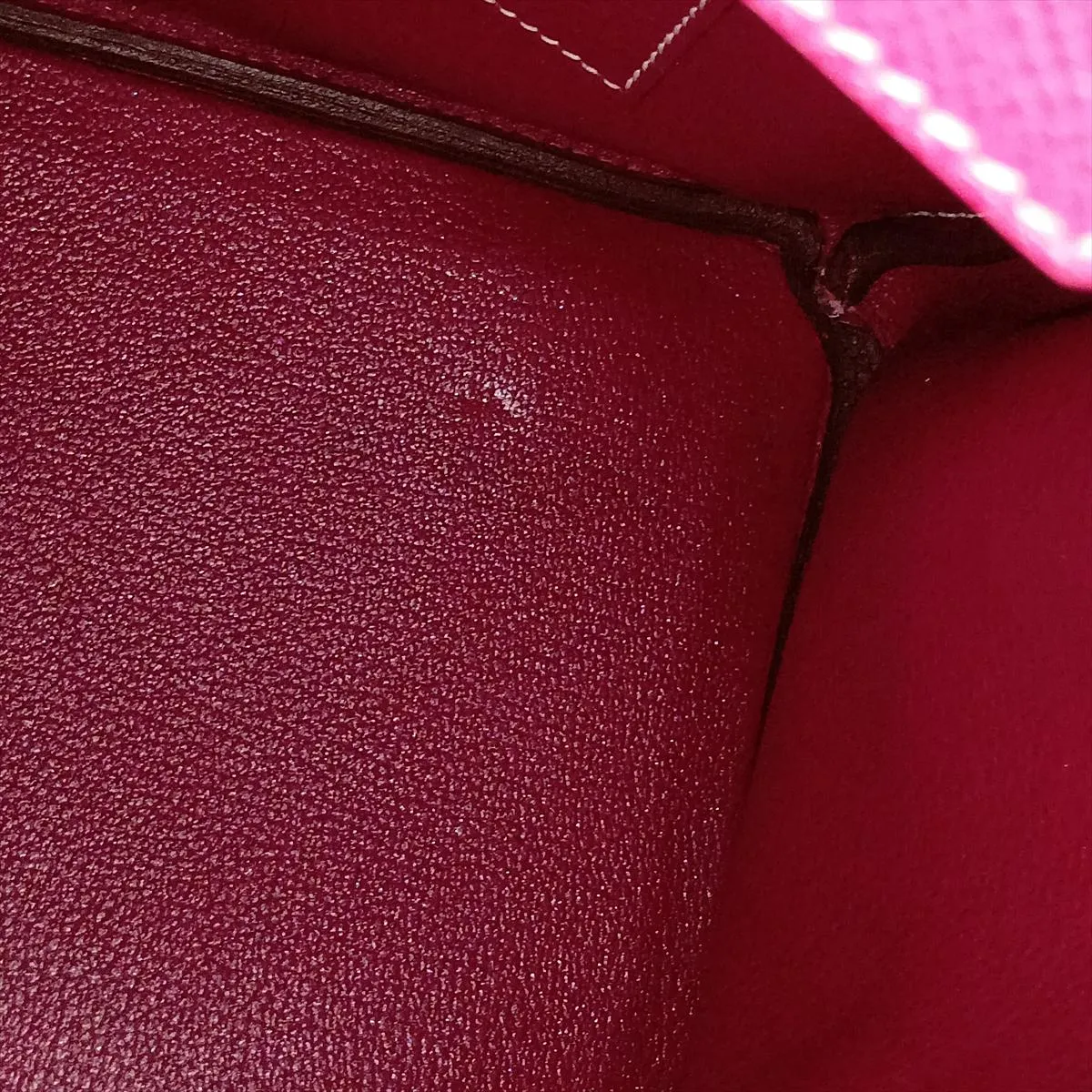 [Individually packaged] Hermes Birkin 35 Retournée Verso Veau Epsom Rose Tyrien x Ruby Silver Hardware O: 2011 — view 13