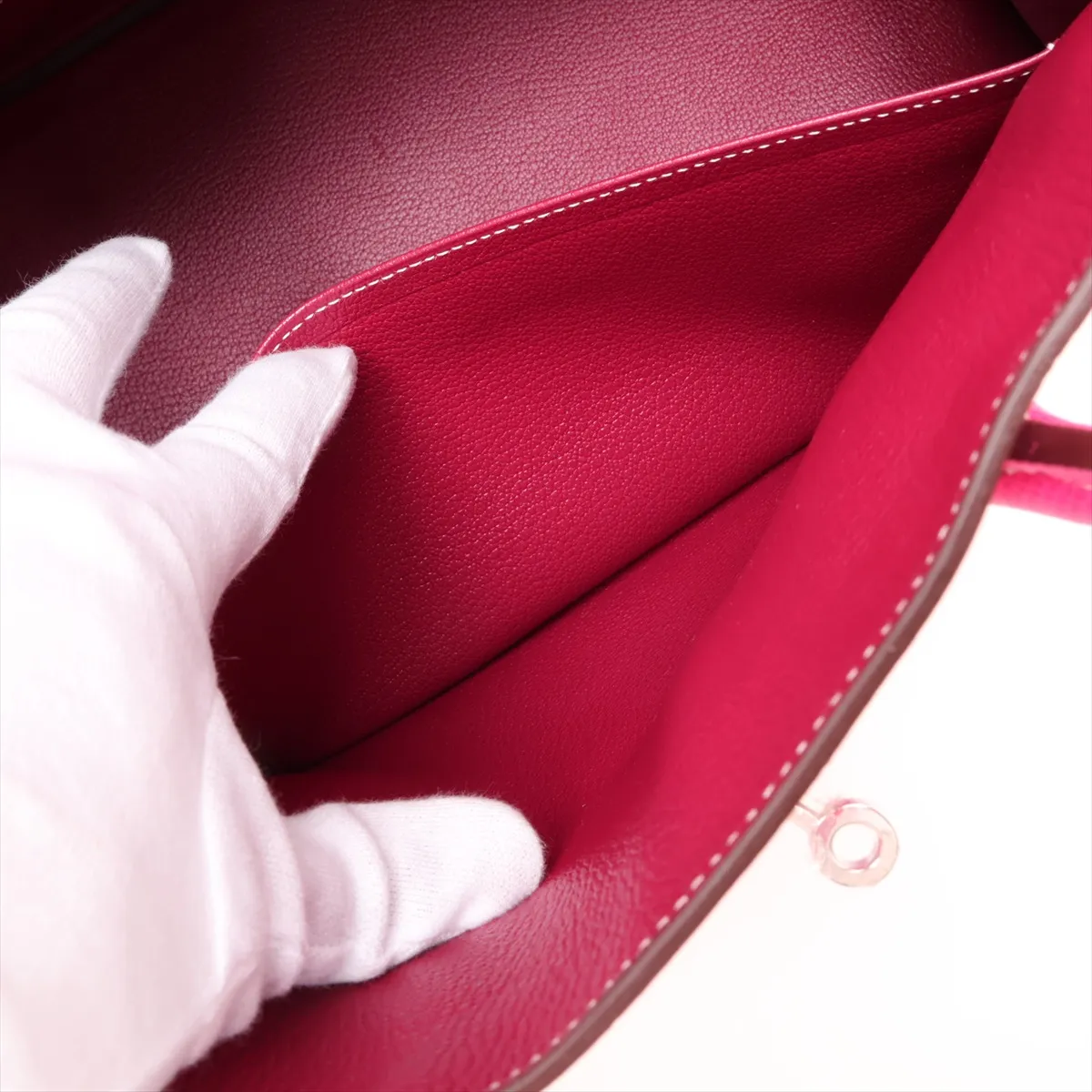 [Individually packaged] Hermes Birkin 35 Retournée Verso Veau Epsom Rose Tyrien x Ruby Silver Hardware O: 2011 — view 8
