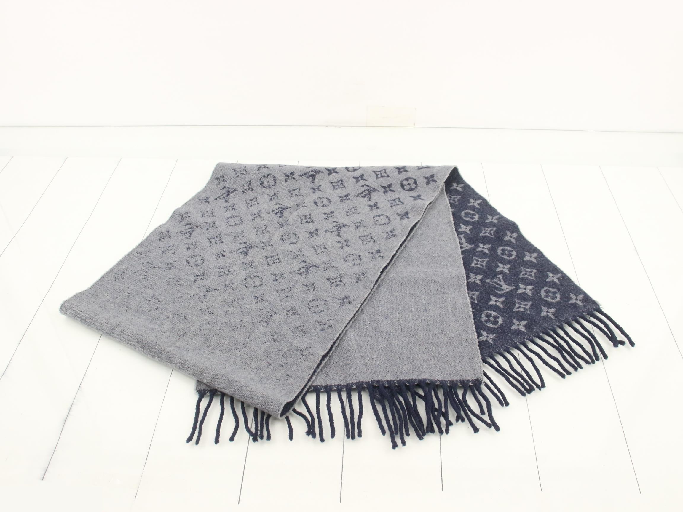 Monogram Scarf, Blue — view 3