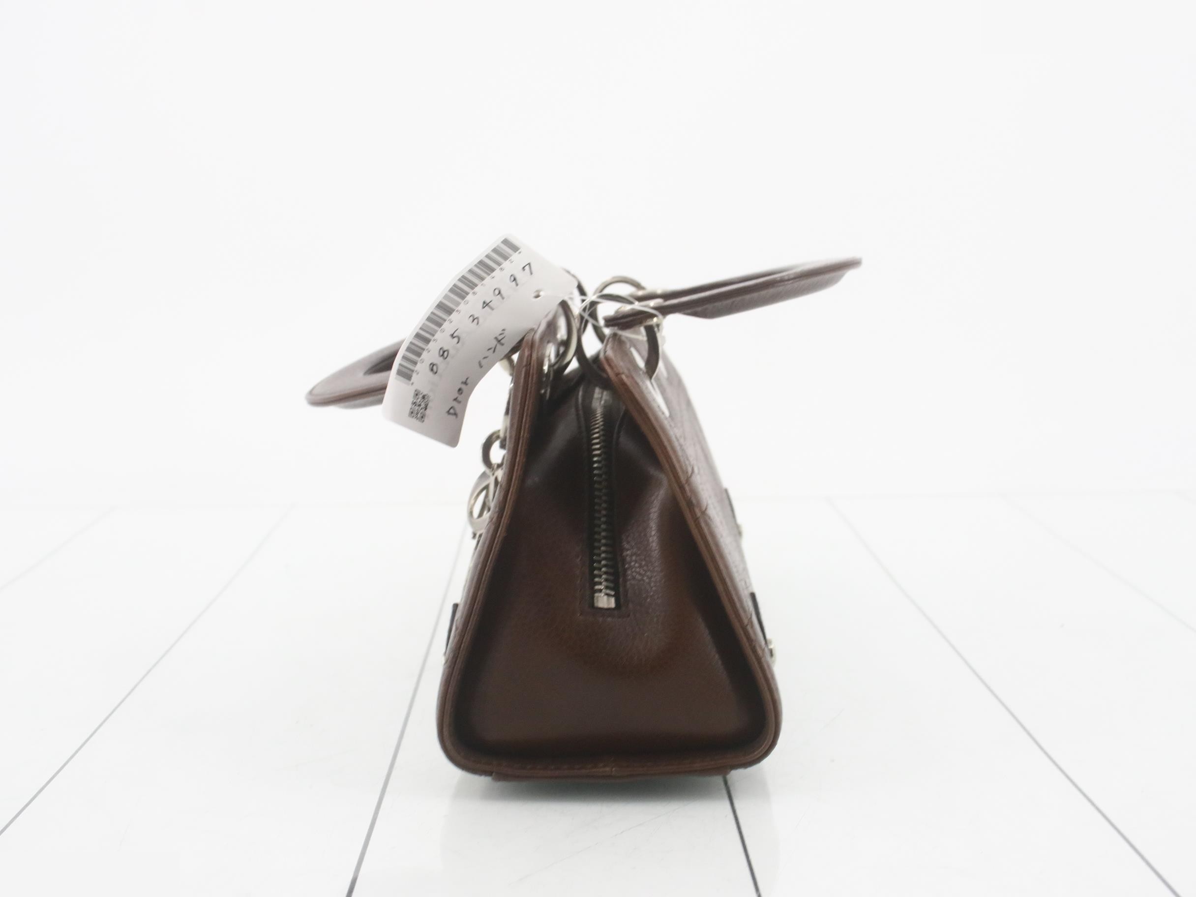 Lady Dior Leather Bag/Handbag - Cannage — view 3