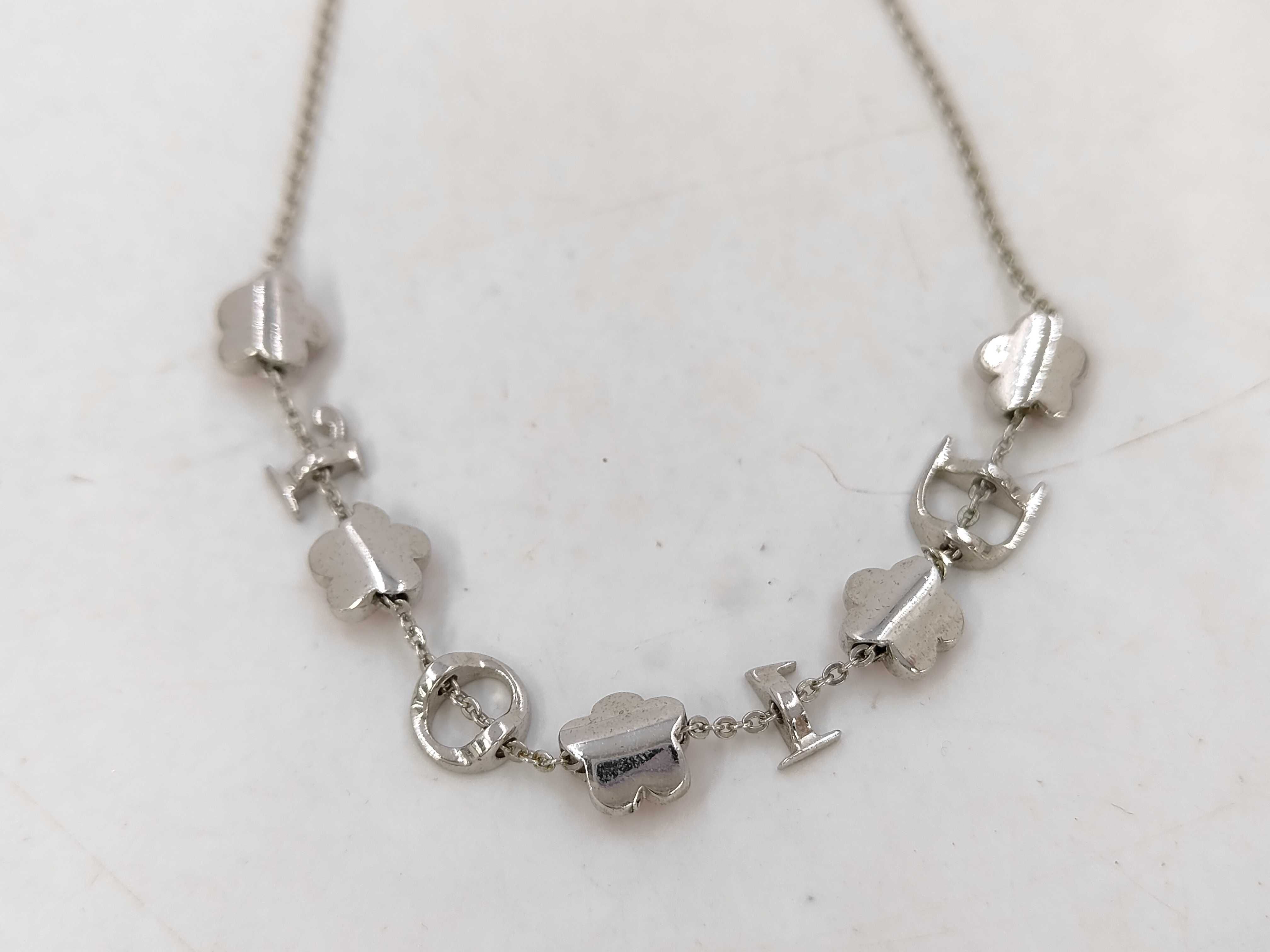 Flower Logo Rhinestone Necklace — view 4