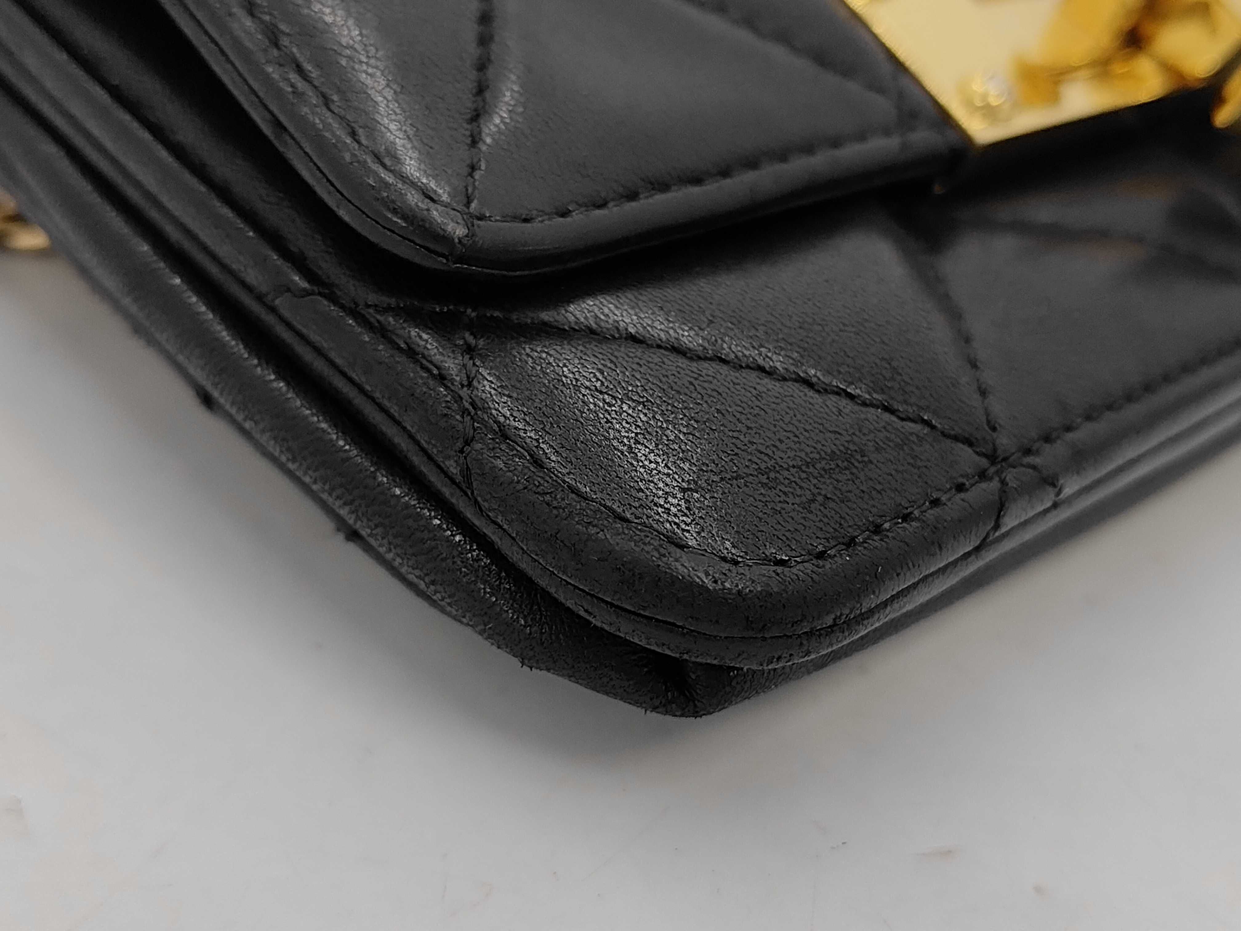 Lambskin Matelassé Coco Lock Chain Wallet Shoulder Bag — view 3