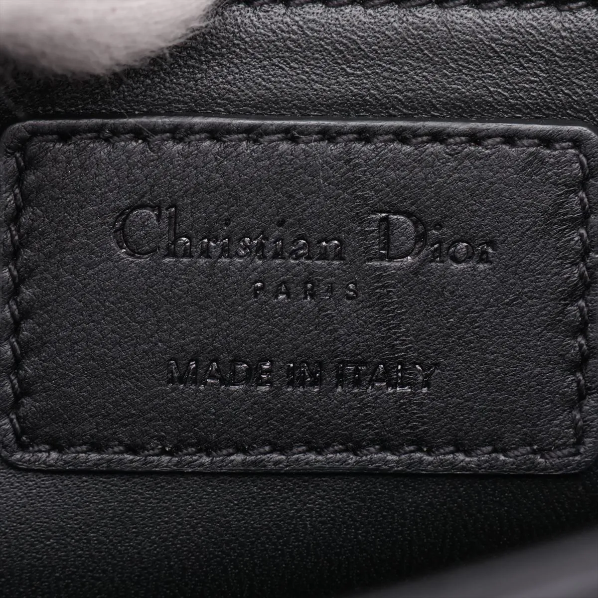 Montaigne Leather Shoulder Bag, Black x White — view 9