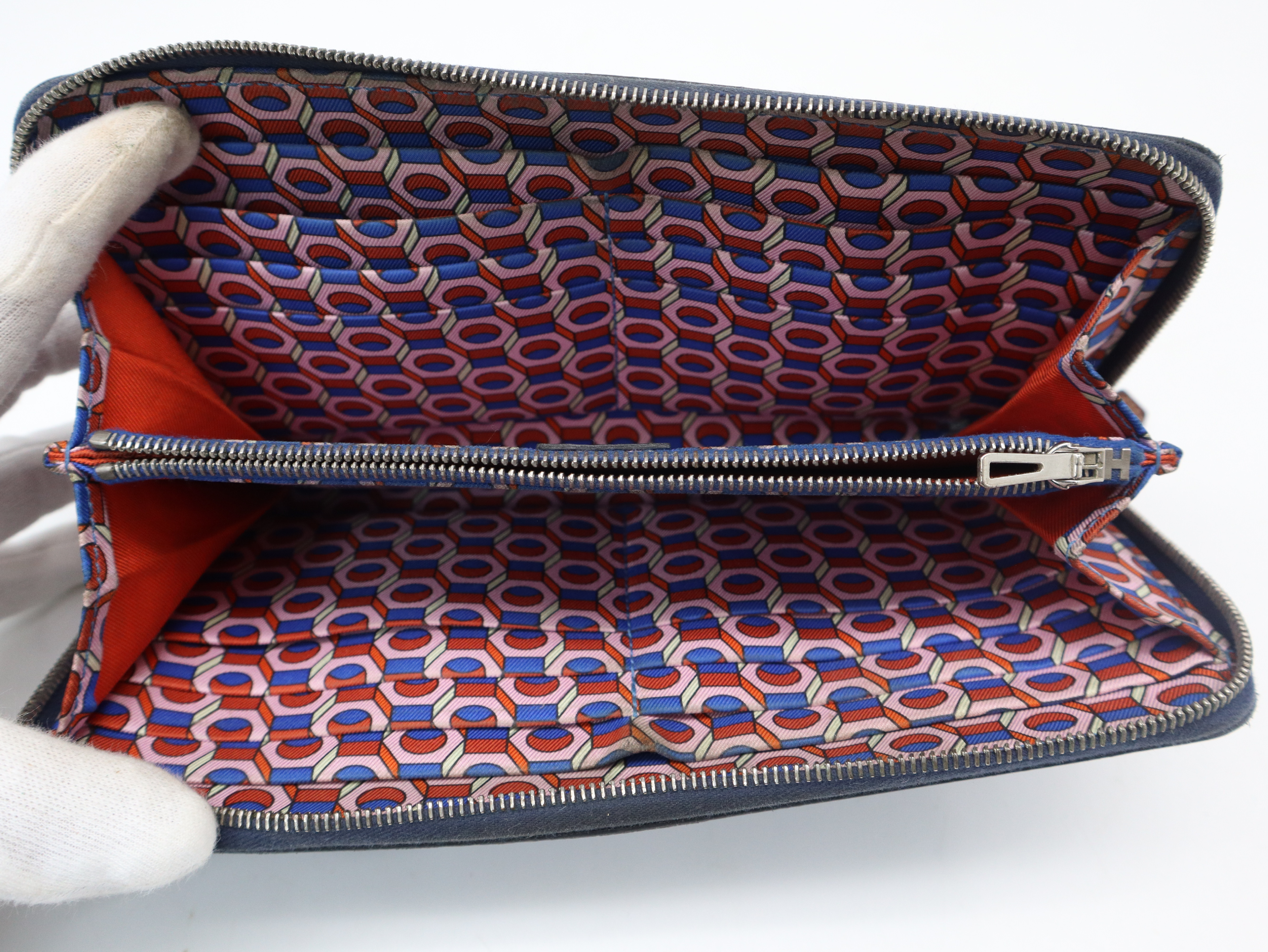 Azap Silk In Long Wallet, Navy, Z Stamp — view 8