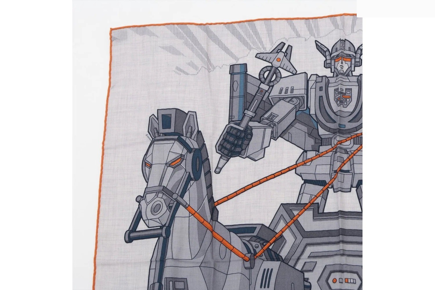 Tag attached. Carre 100 Mega Chariot Cashmere Silk. — view 2