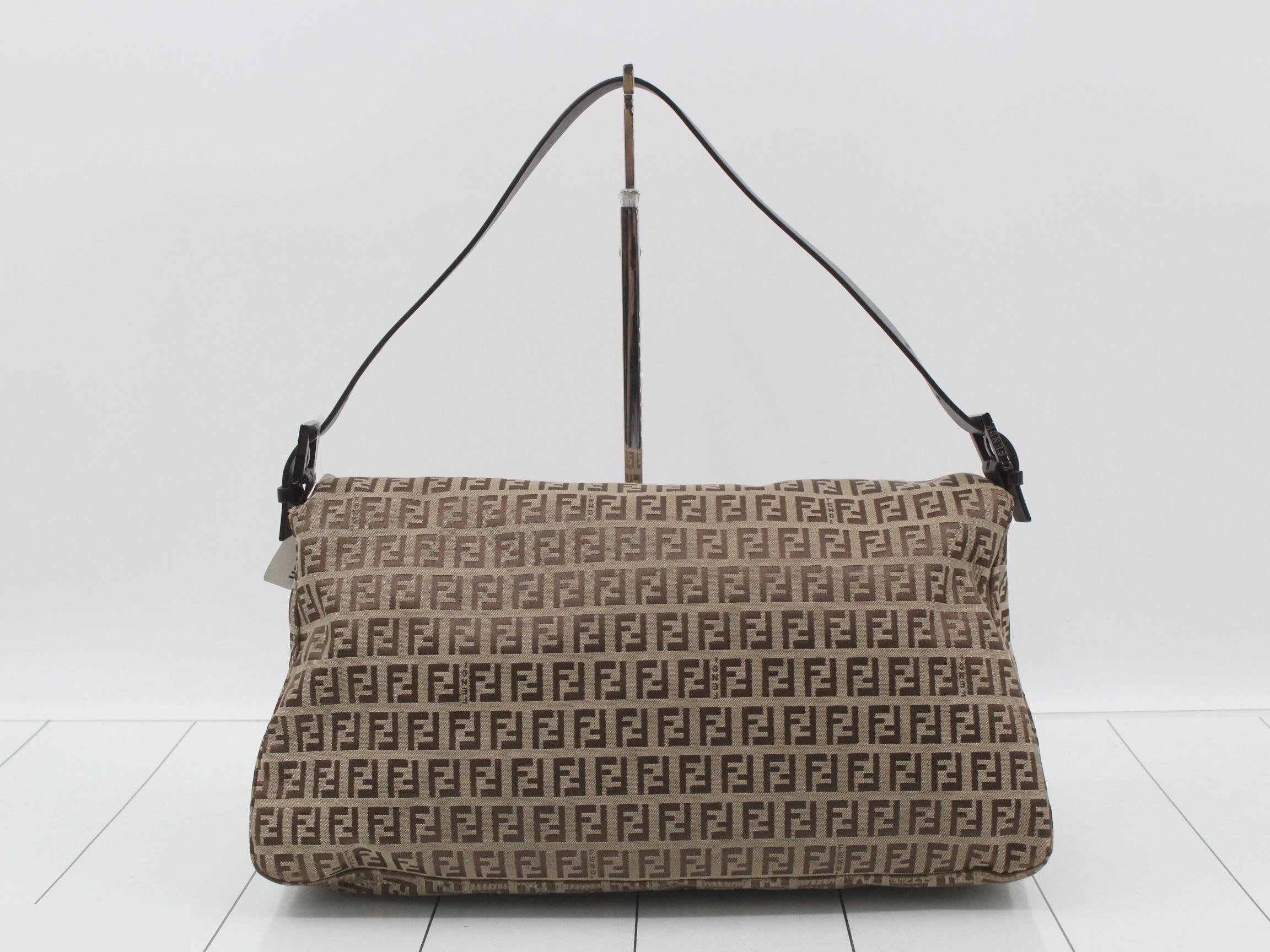 Mamma Bucket 8BR030 Canvas x Leather Shoulder Bag, Beige — view 2