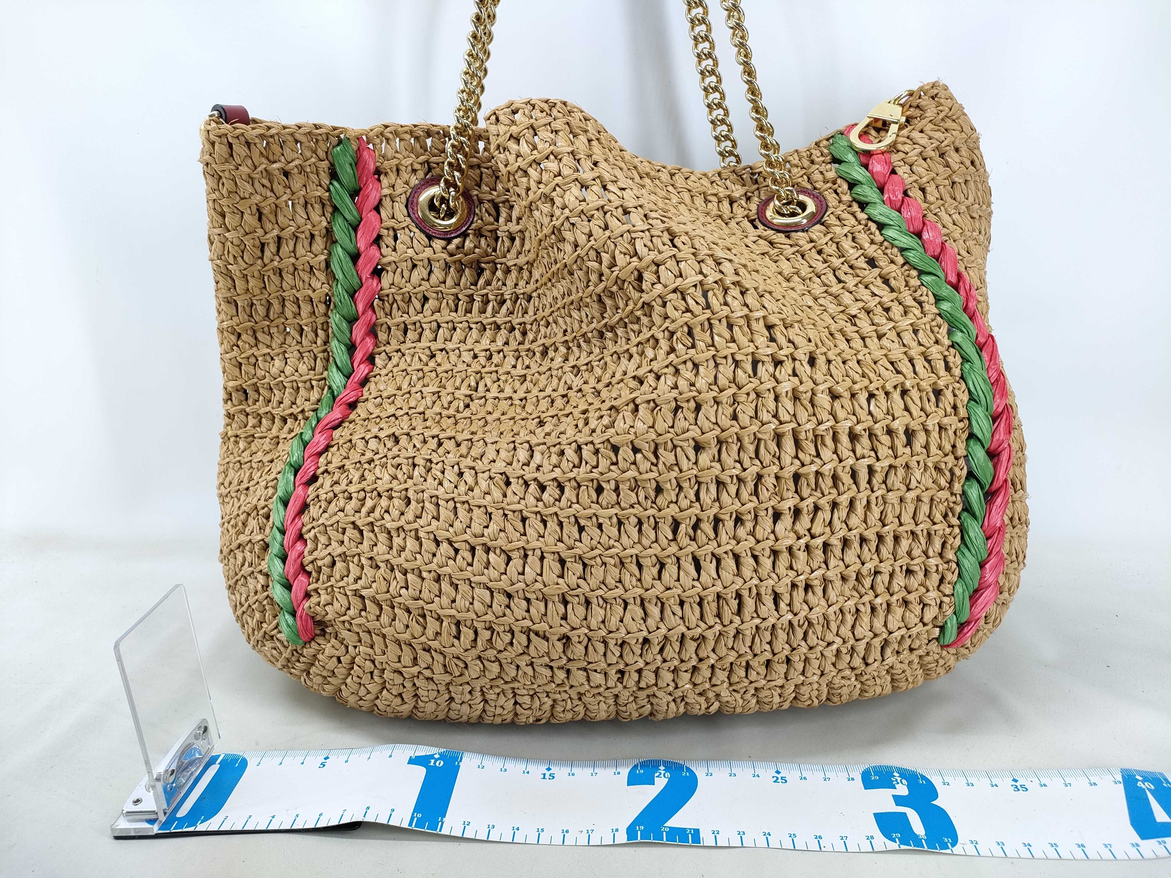 GG Marmont Raffia Leather Medium Tote Bag 574431 204991 Tote Bag — view 2