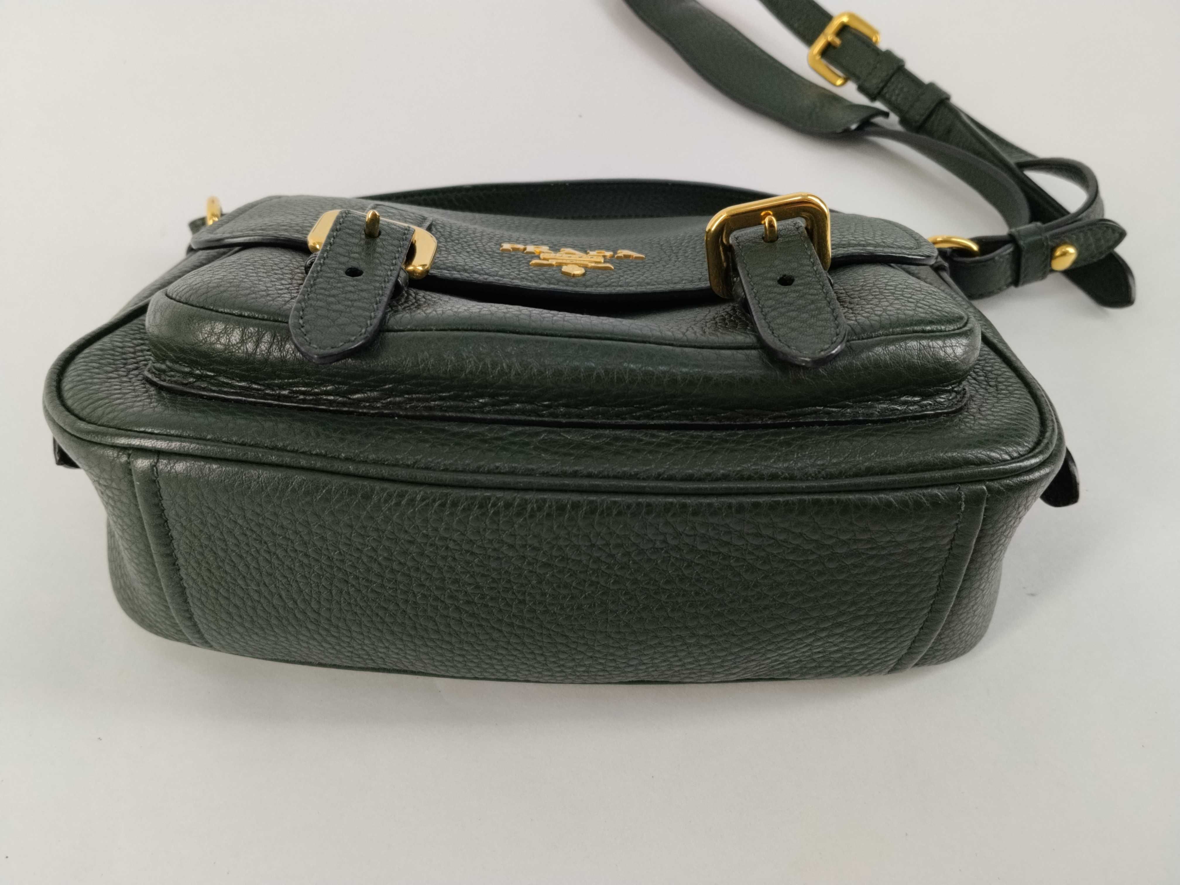 Vitello Daino Leather Shoulder Bag, Black, 1BD092 (Shoulder Bag) — view 7