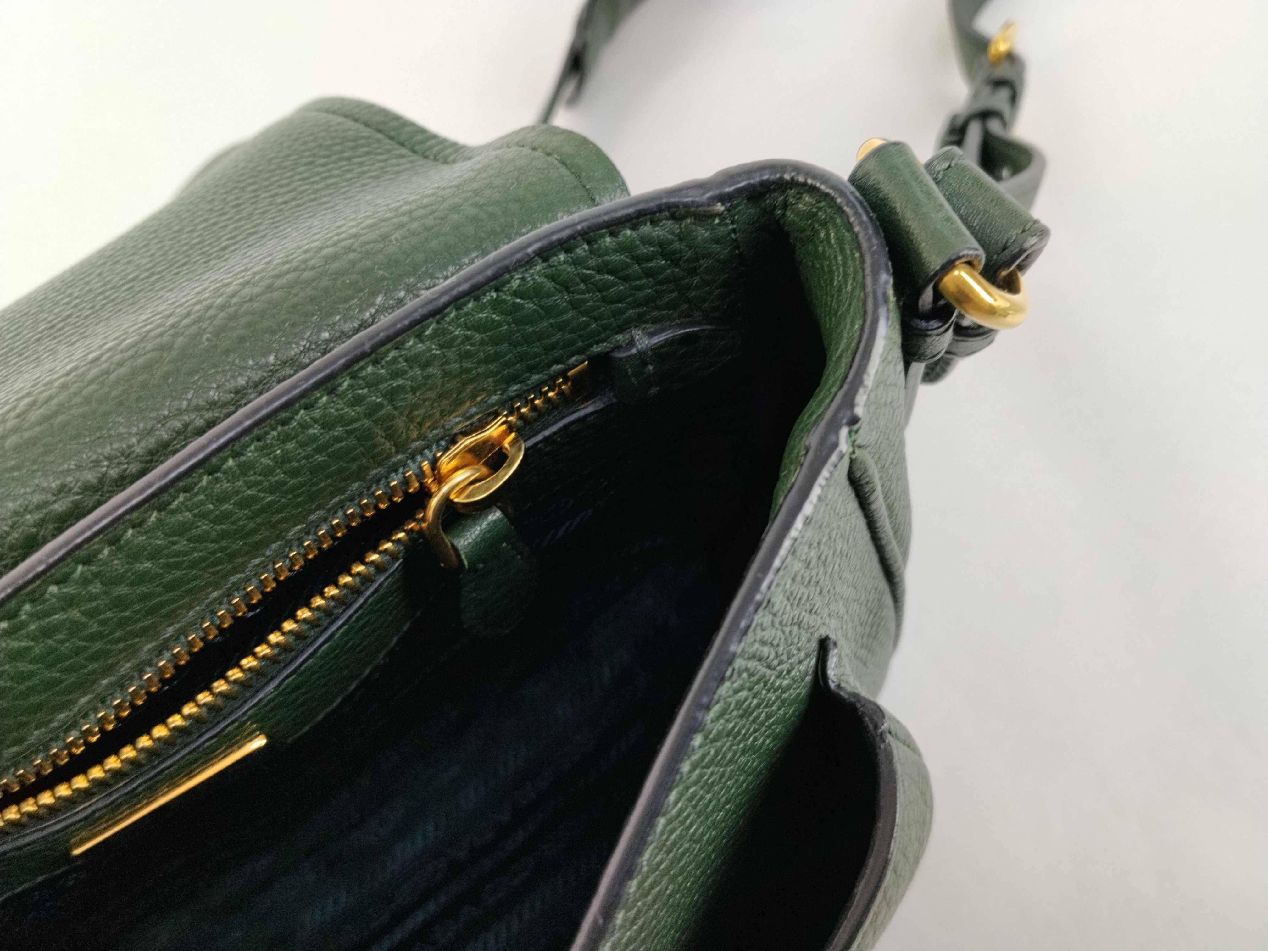 Vitello Daino Leather Shoulder Bag, Black, 1BD092 (Shoulder Bag) — view 10