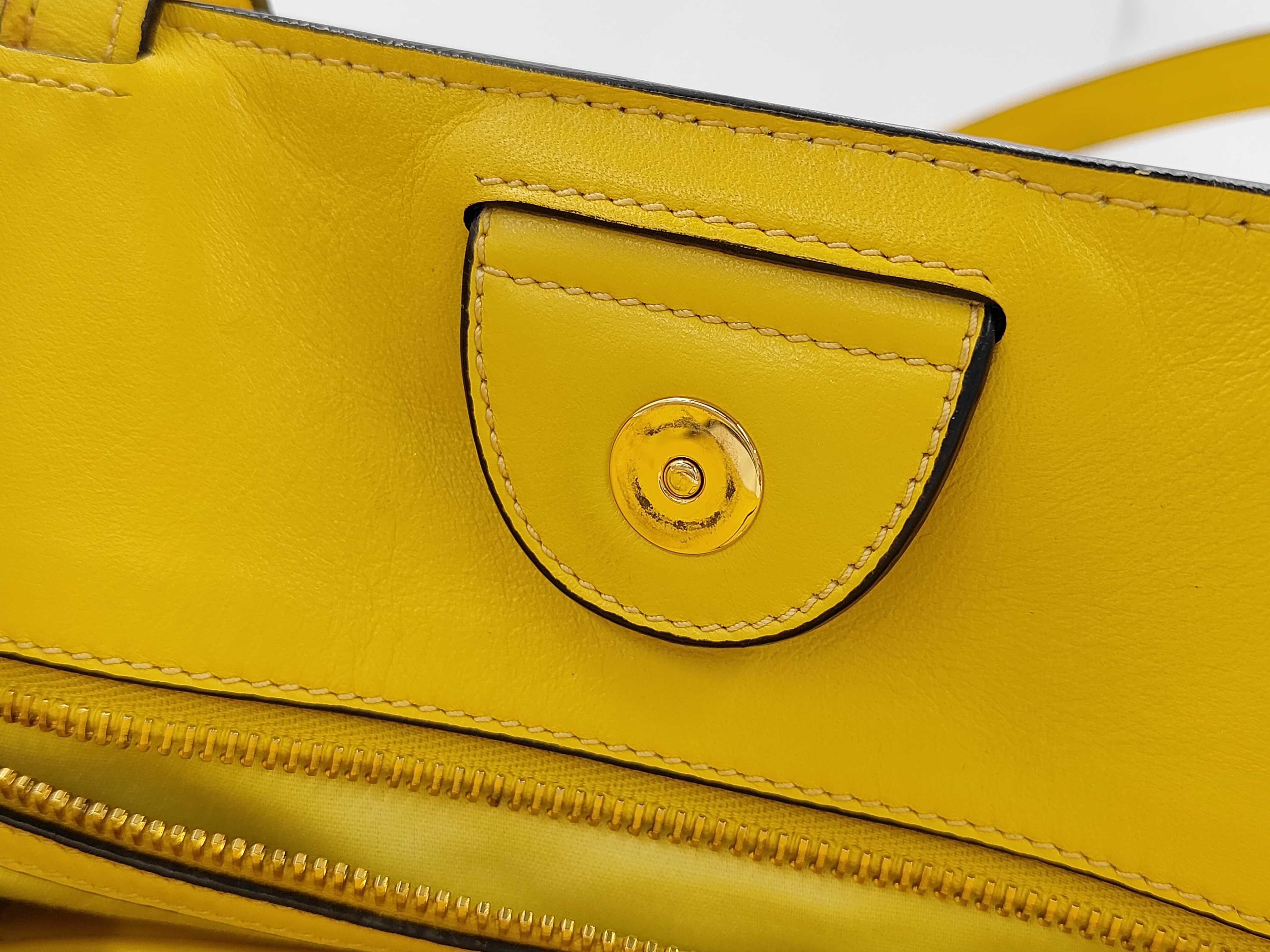leather yellow tote bag — view 11